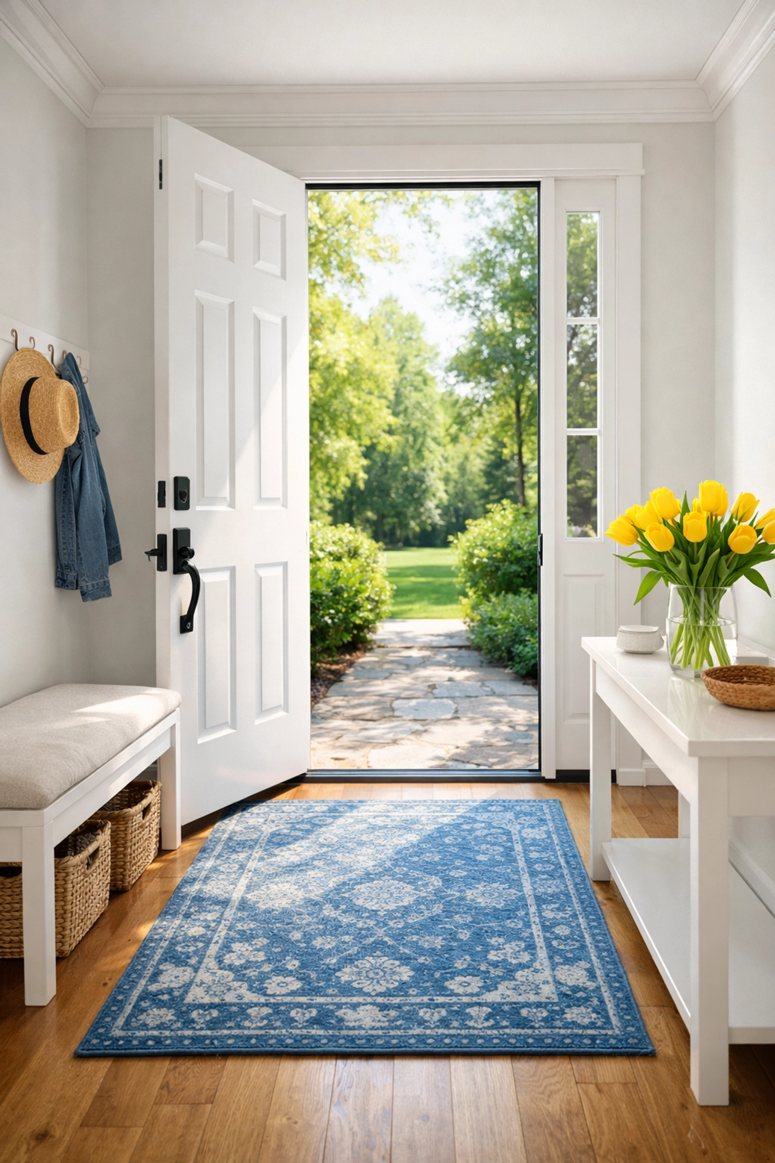 A fresh and healthy home entryway after a thorough deep cleaning Worcester session.