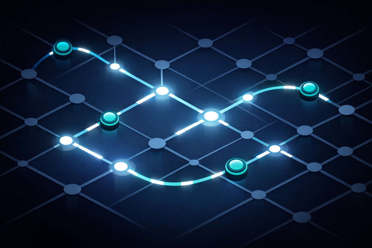 Automated AI agents scanning a data network to identify process improvement project leads.