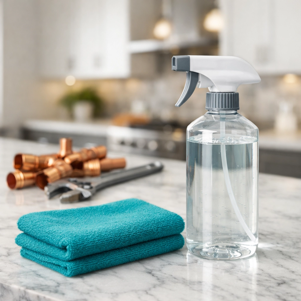 Specialist cleaning tools in a modern kitchen renovation highlighting professional builders' cleans in Norwich.