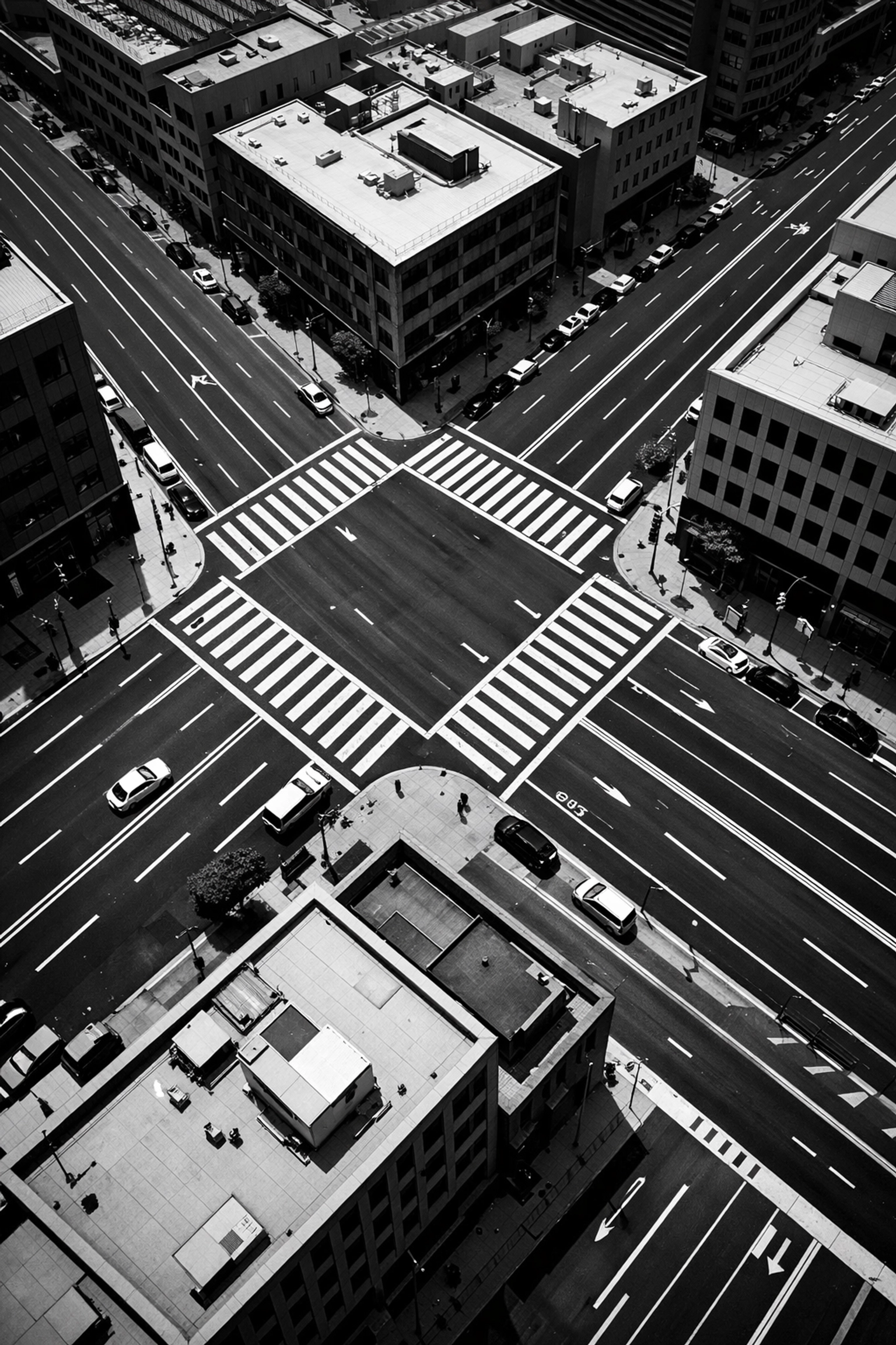 Aerial view of city grid showing geographic coverage for local ranking analysis