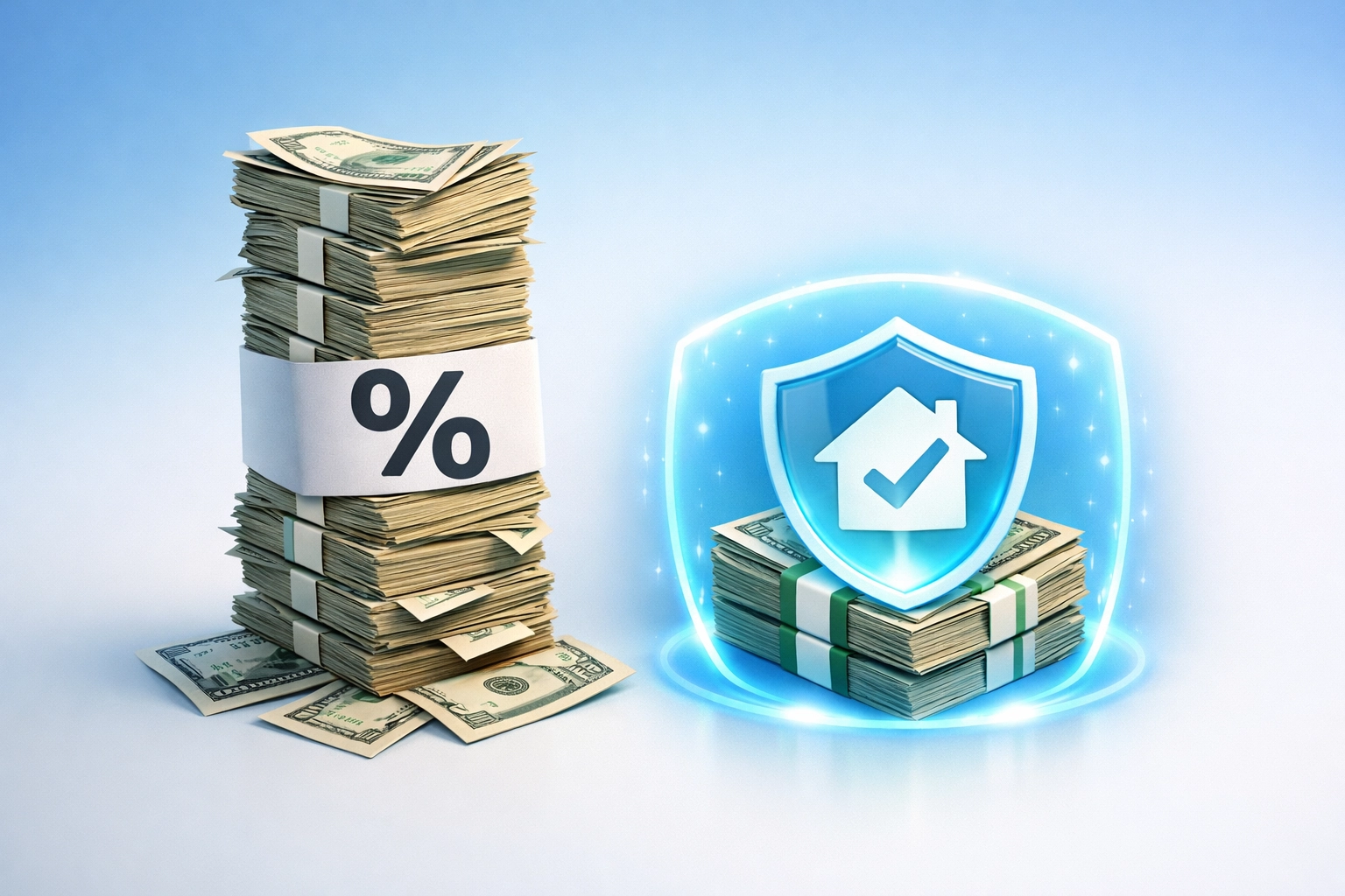 Comparison of traditional real estate commission costs versus equity protection with flat fee savings