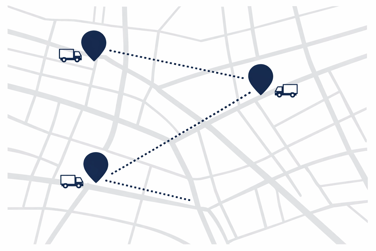 GPS dispatch map tracking multiple service trucks in real-time for optimized routing