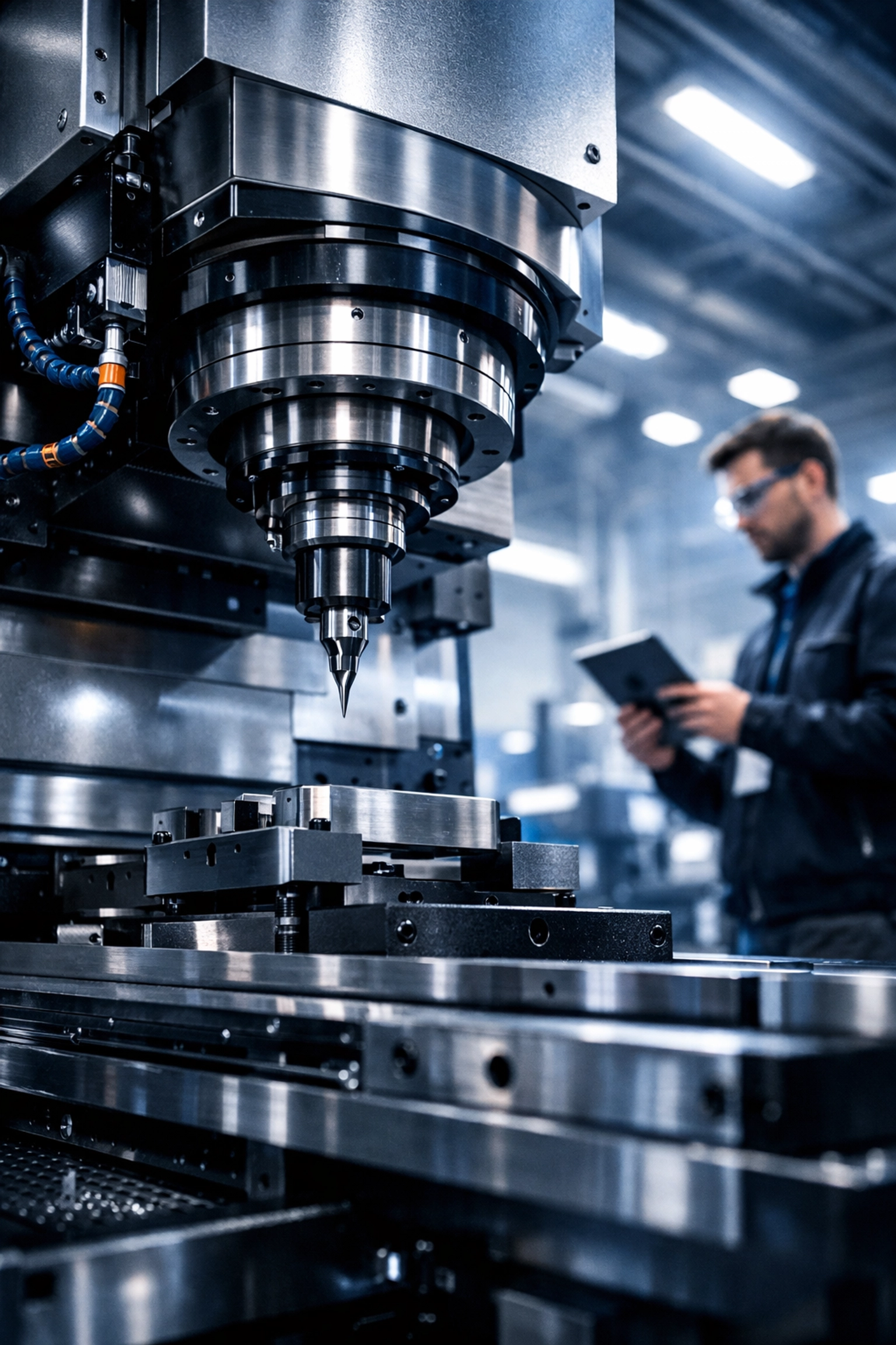 Modern industrial CNC machine representing high-value equipment financing for small businesses.