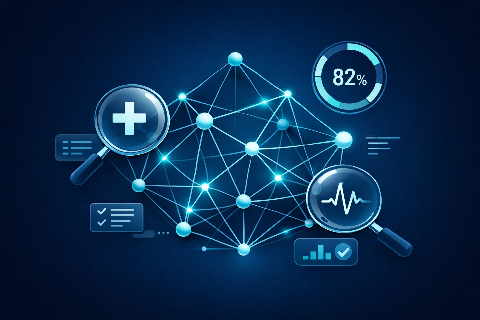 A technical AI readiness audit illustrating the analysis of a website's core structure and data signals.