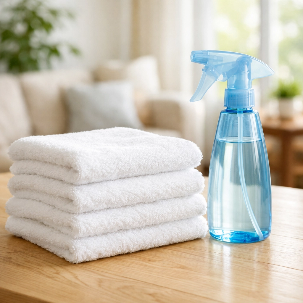 Safe eco-friendly cleaning supplies ready for a thorough Weekly House Cleaning Hardwick MA visit.