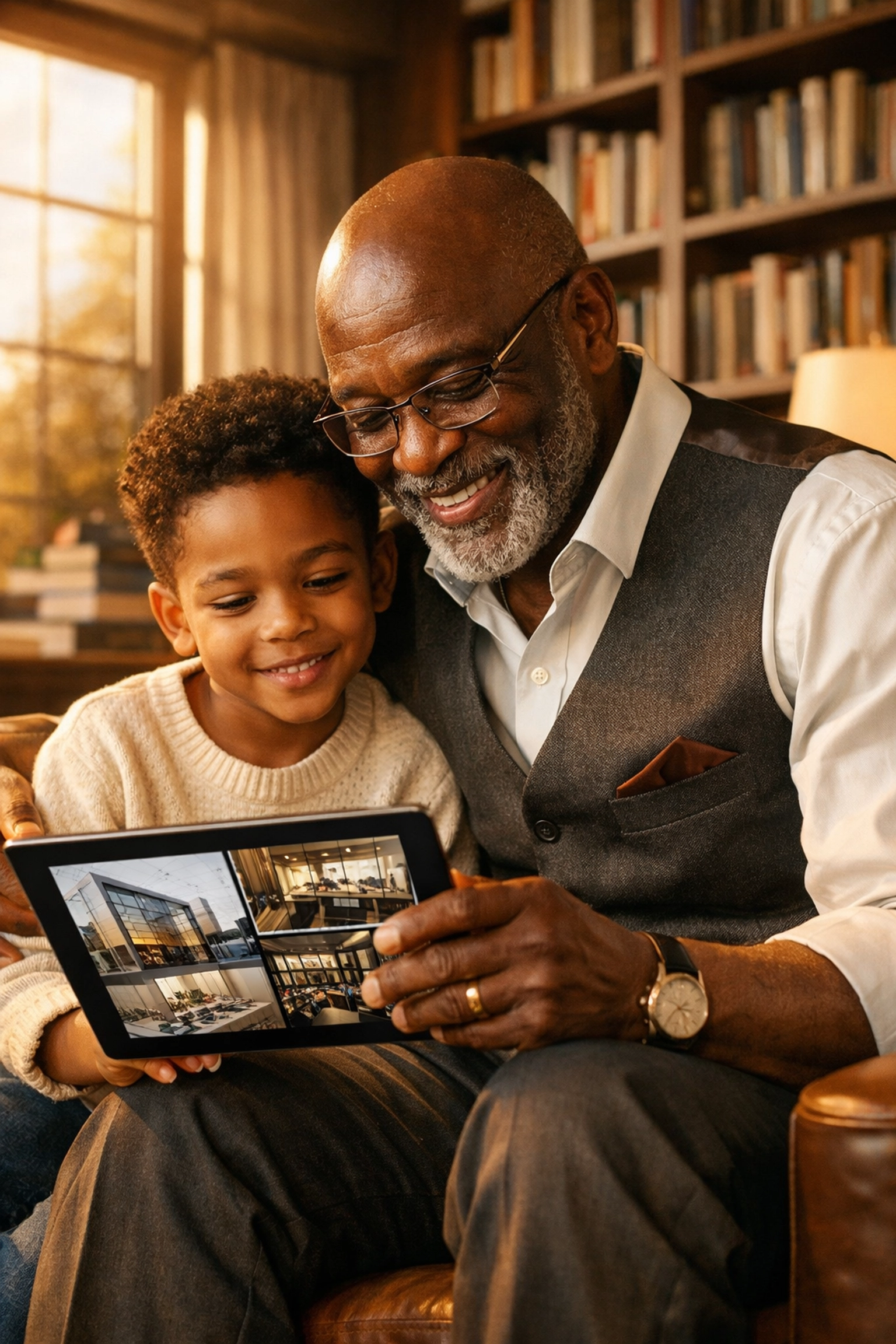 A Black grandfather mentoring his grandson about business and building a lasting legacy.