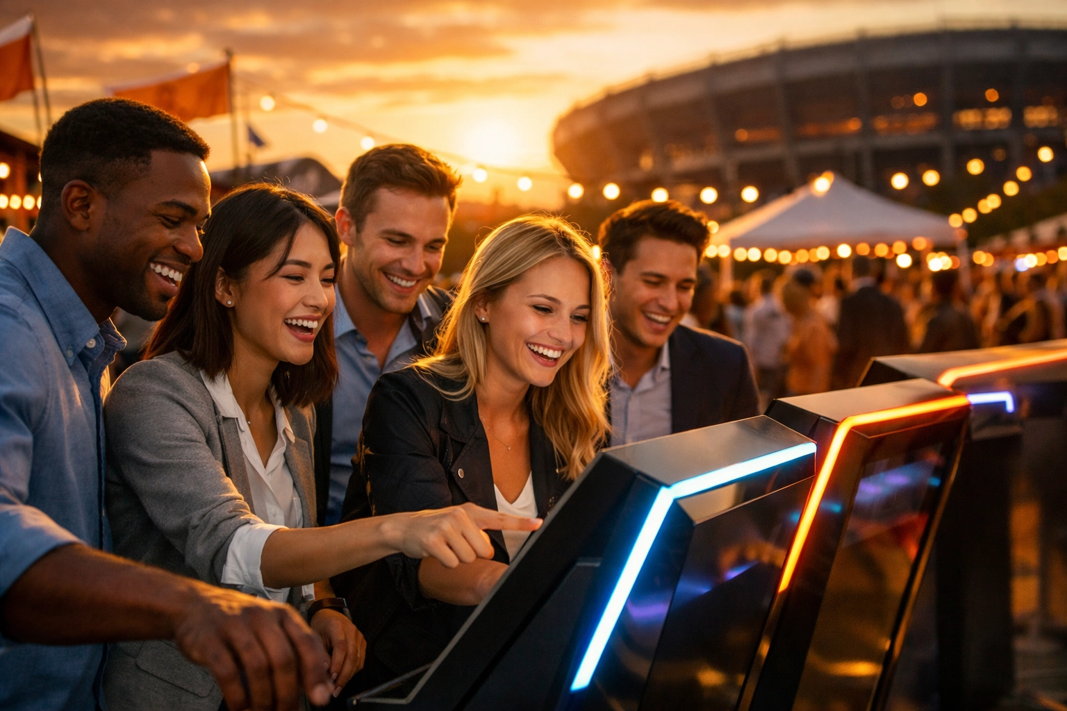 Fans engaging with an experiential marketing activation for Super Bowl 2026.