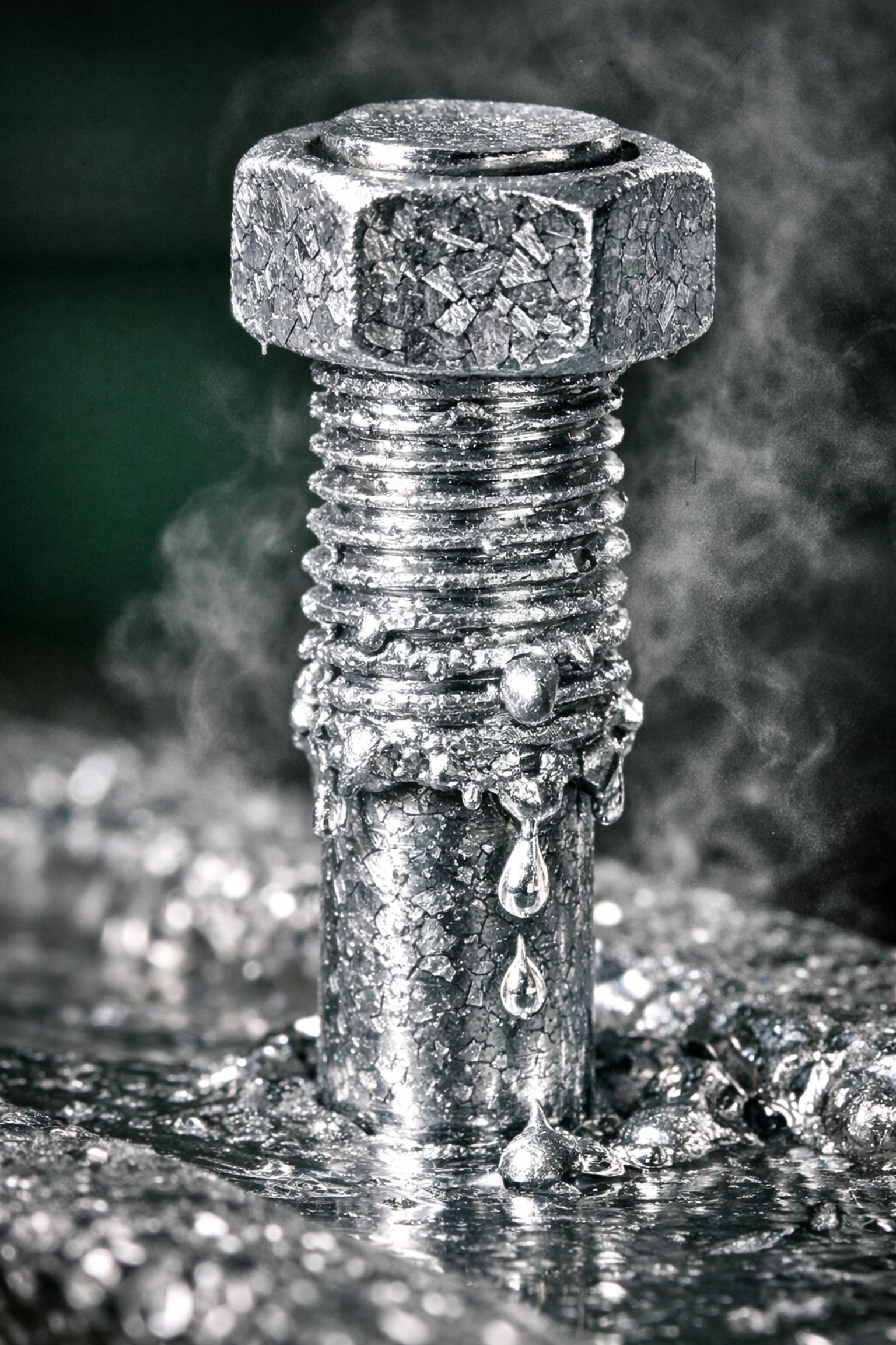 Hot-dip galvanized F1554 anchor bolt with protective zinc coating for corrosion resistance