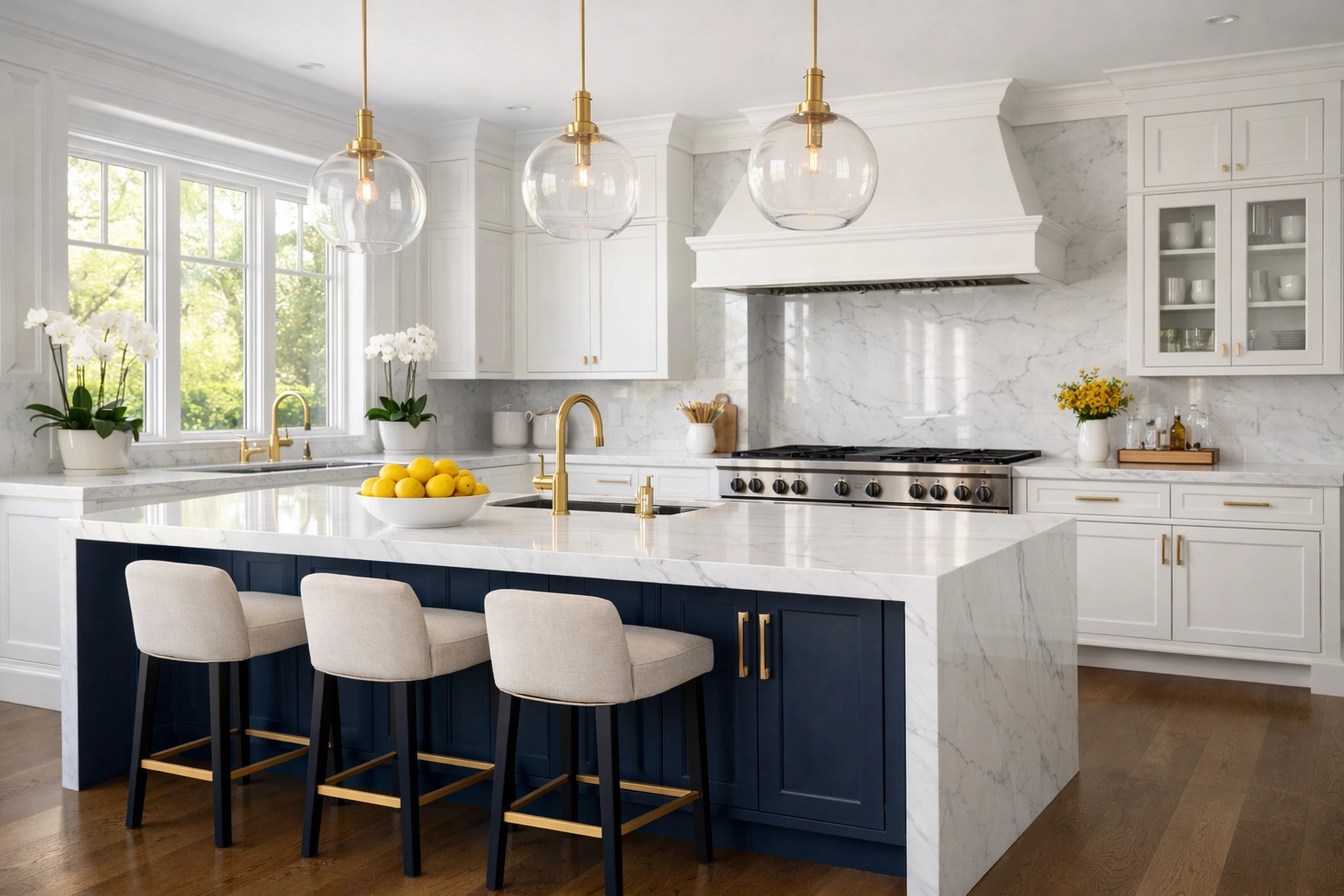 Pristine luxury kitchen in a Groton estate maintained by elite residential cleaning professionals.