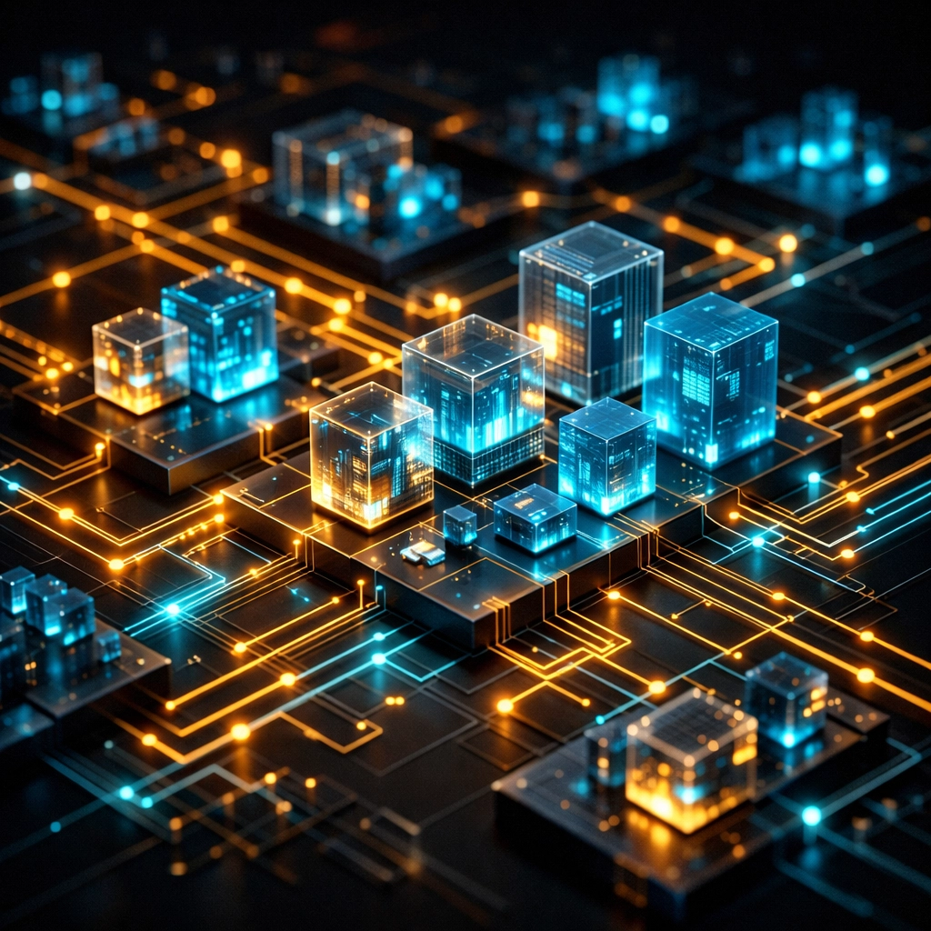 Modular architecture design for custom software development ensuring high-tech scalability and cloud efficiency.