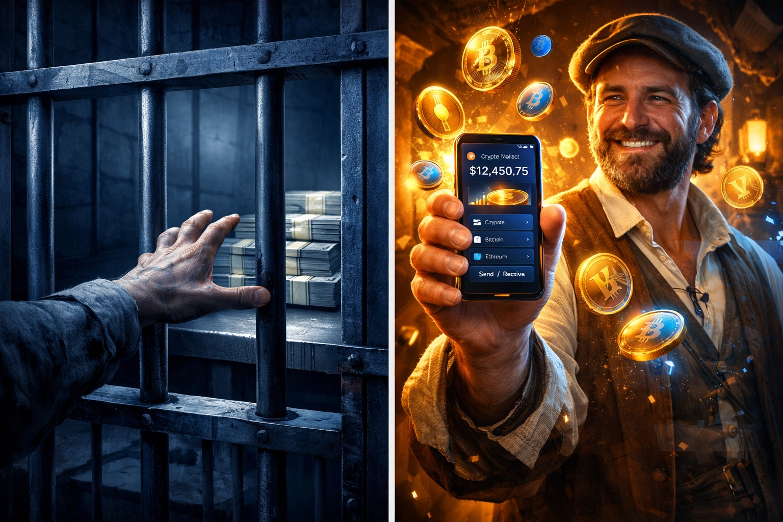 Traditional banking restrictions versus self-custody crypto payment freedom for merchants