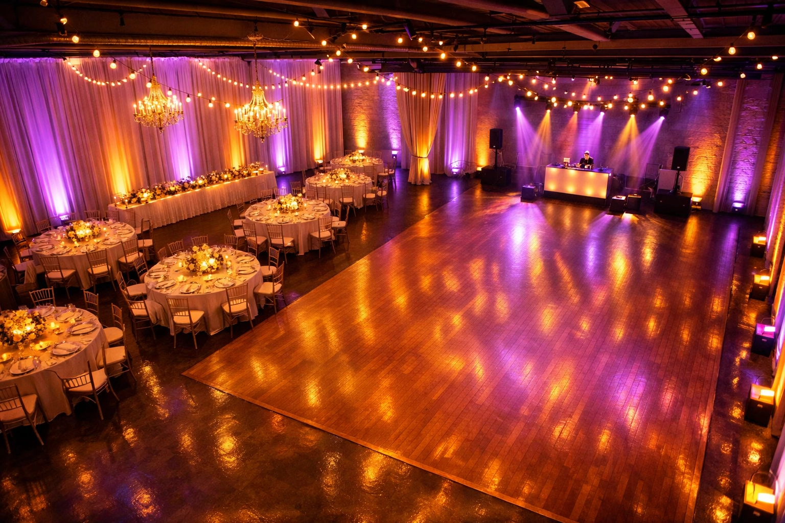 Versatile event space in Frankfort KY showing wedding reception and dance floor setup