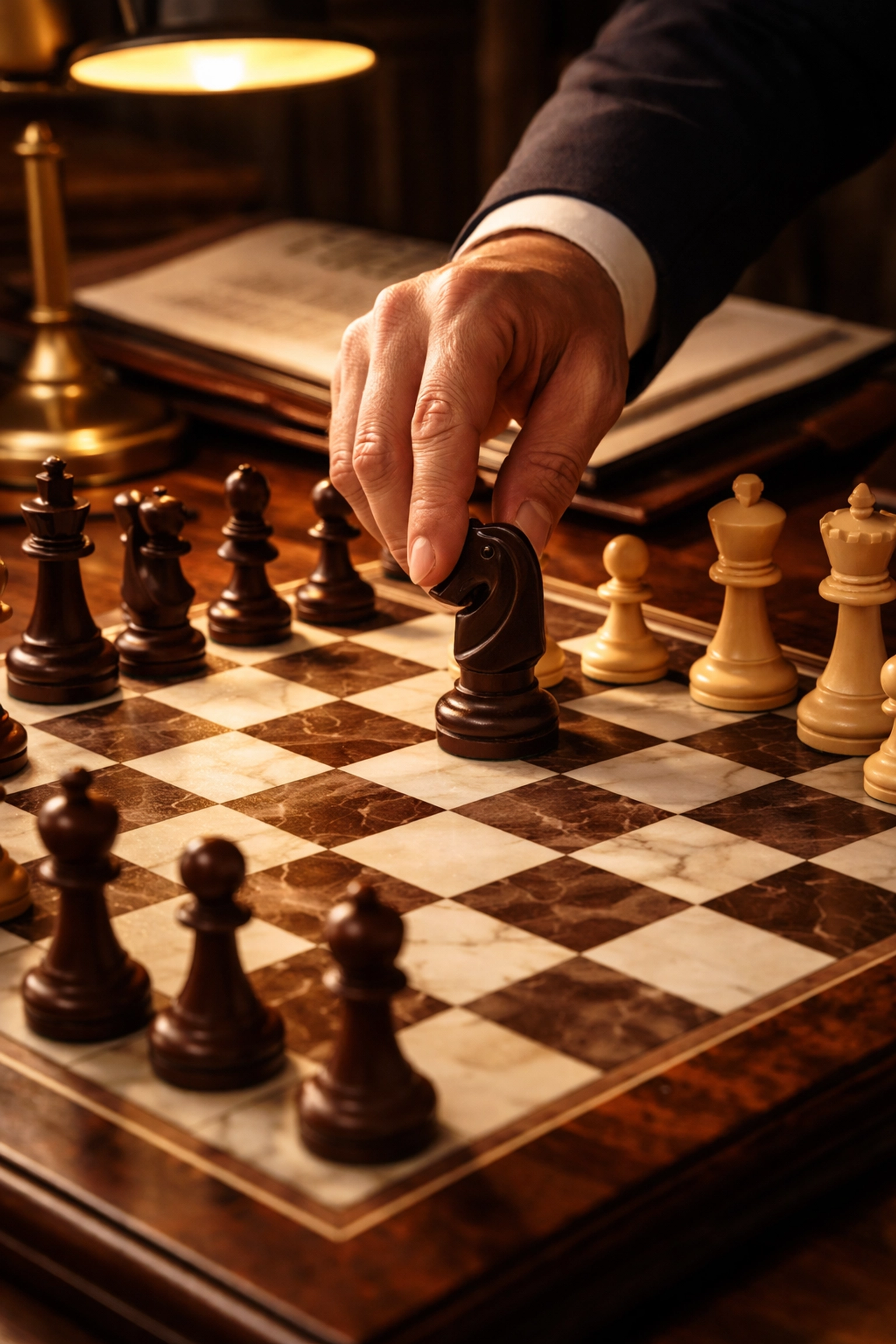 Strategic chess move representing thoughtful private equity manager selection for investors