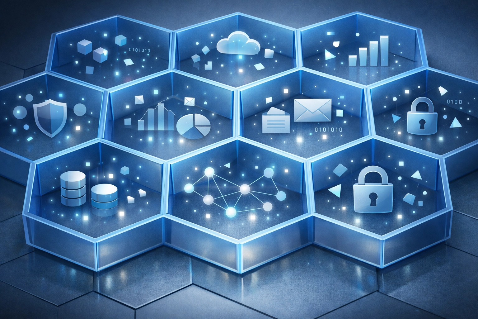 Network segmentation showing isolated compartments for enhanced security protection