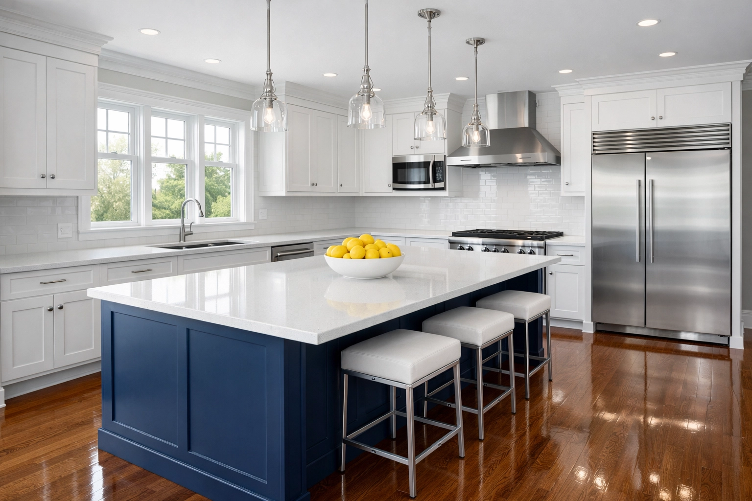 Sparkling clean modern kitchen in a Leominster MA home after professional move-in deep cleaning.