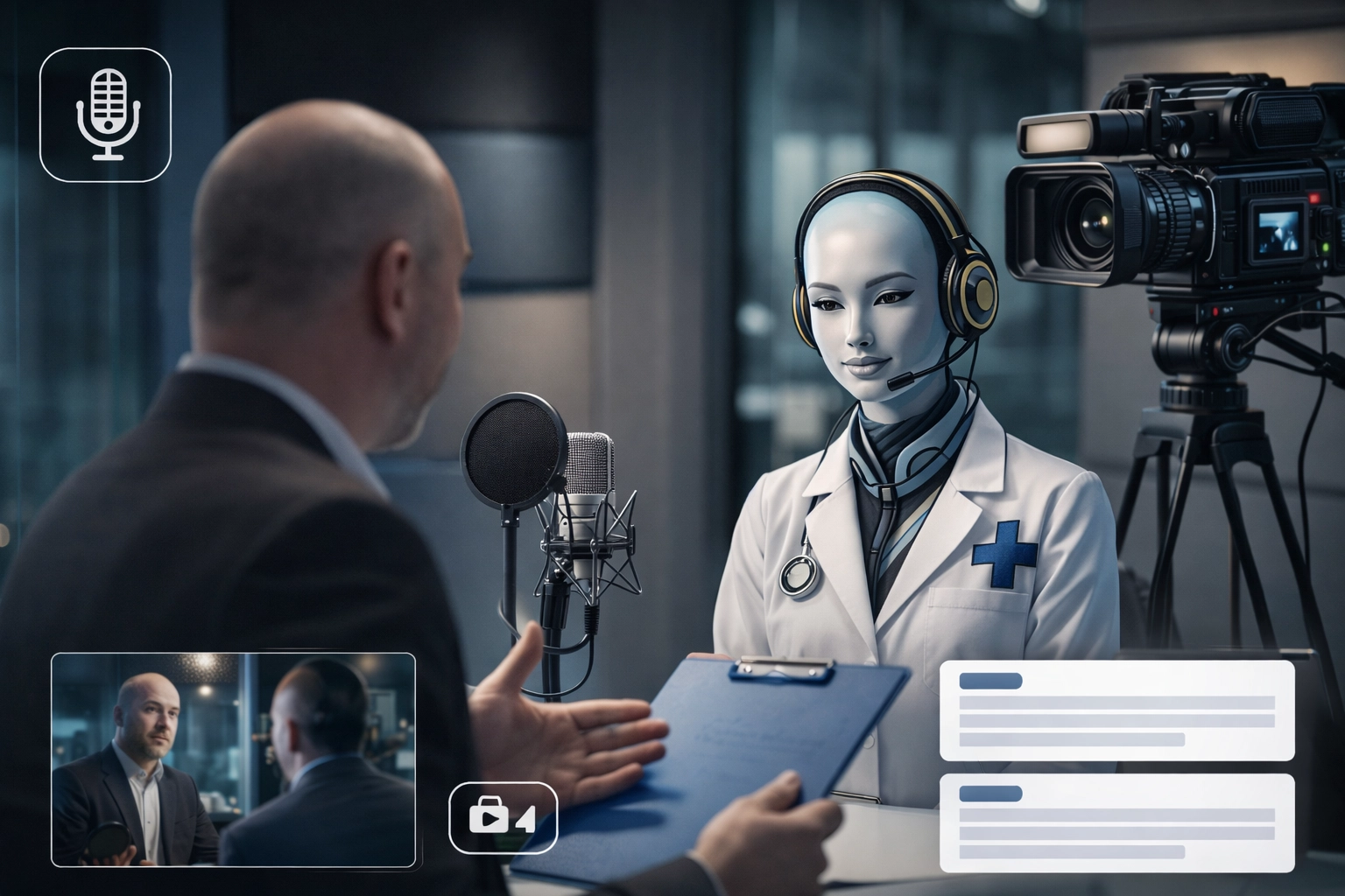 Third-party media mentions including podcasts and news building healthcare agent credibility