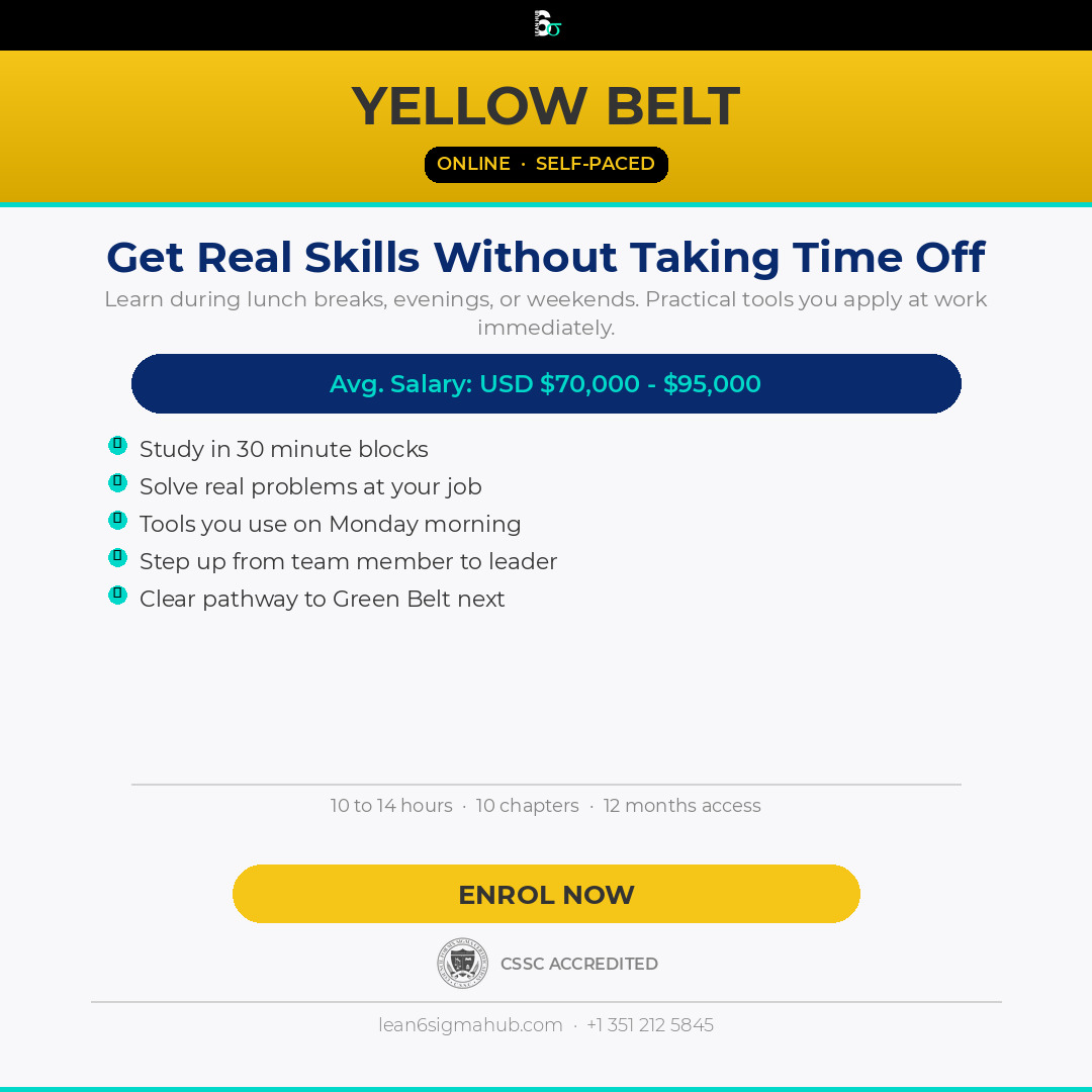 Yellow Belt online, self-paced course overview
