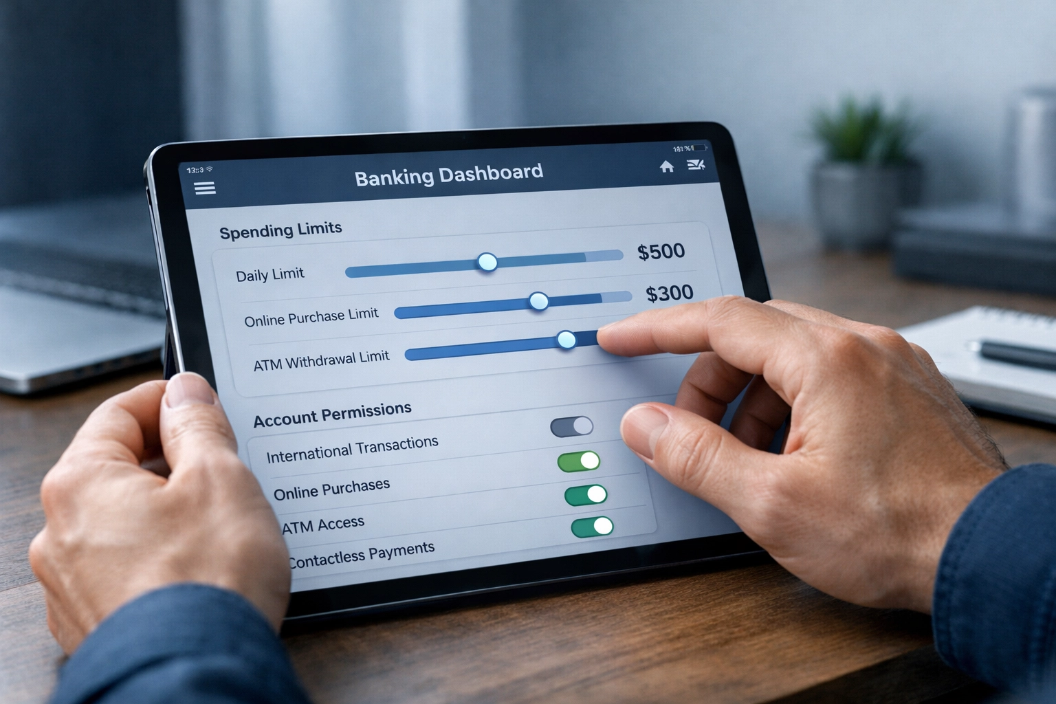 Autonomous Finance Is Here: Set 'Agent Limits' on Your Bank Account 2 Setting spending limits on digital banking dashboard with permission controls