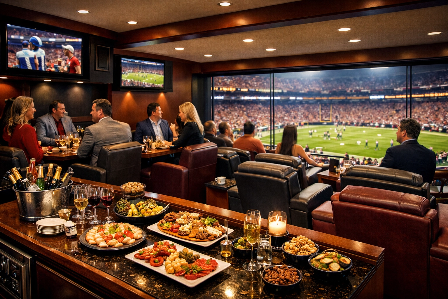 PRESS RELEASE: Super Bowl Brand Visibility Secrets Revealed: 5 Strategic Hospitality Moves That Transform Corporate Presence Into $2M Revenue Opportunities Premium Super Bowl luxury suite with corporate guests and stadium field views