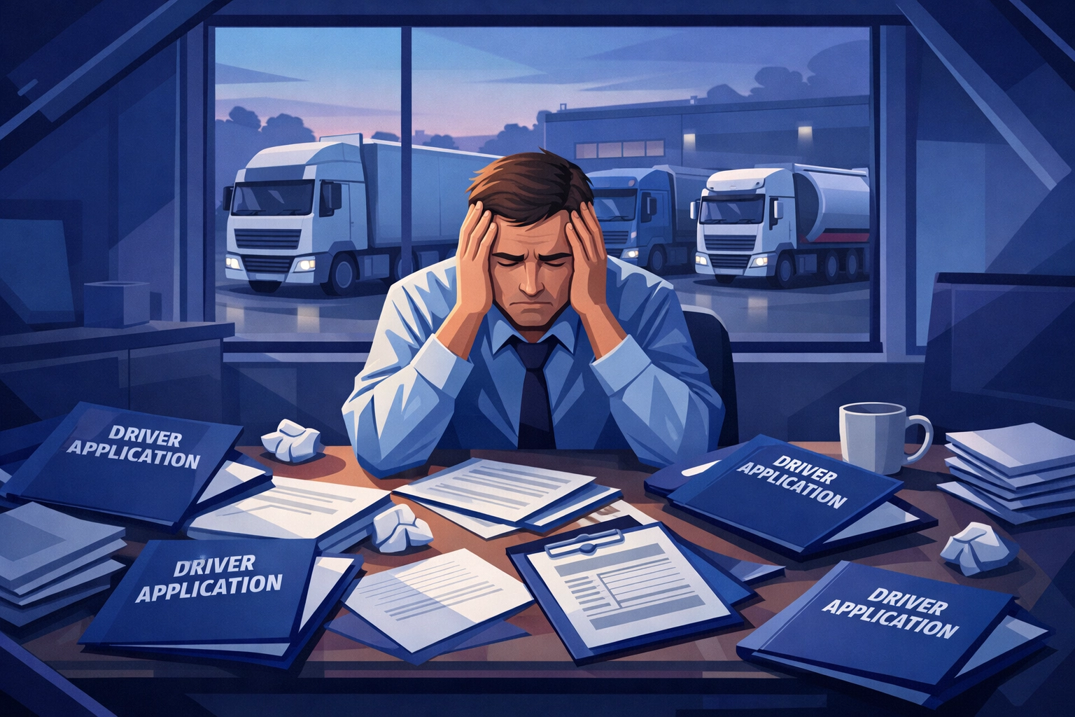 Transport manager struggling with HGV driver recruitment and idle trucks in depot