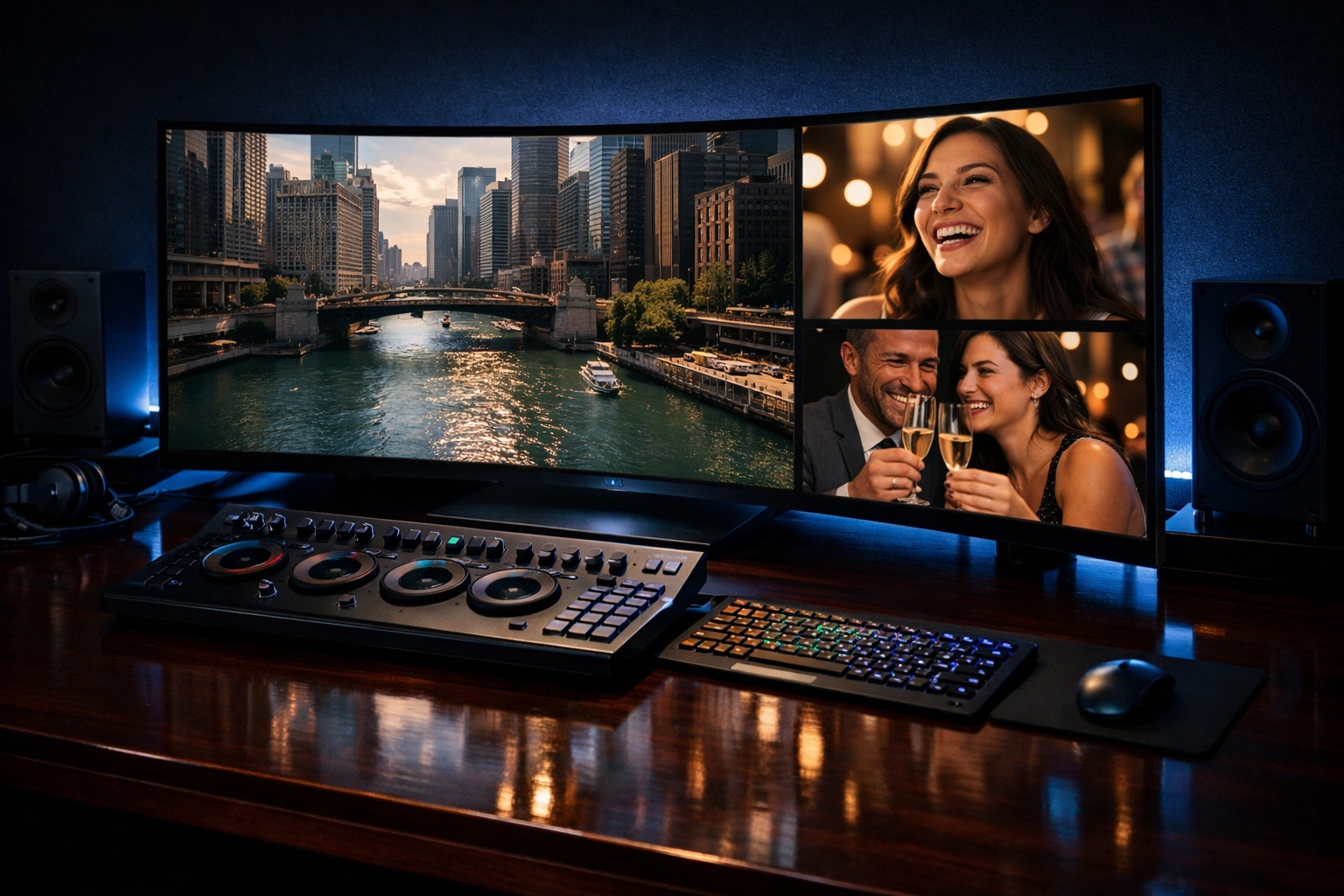 Professional editing of a corporate highlight reel for premium event videography services.