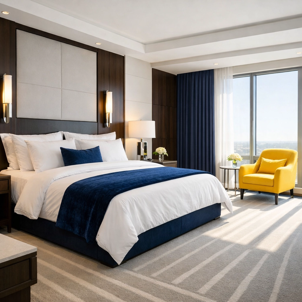 Organized Ashland master bedroom featuring fresh vacuum lines from a professional weekly house cleaning.