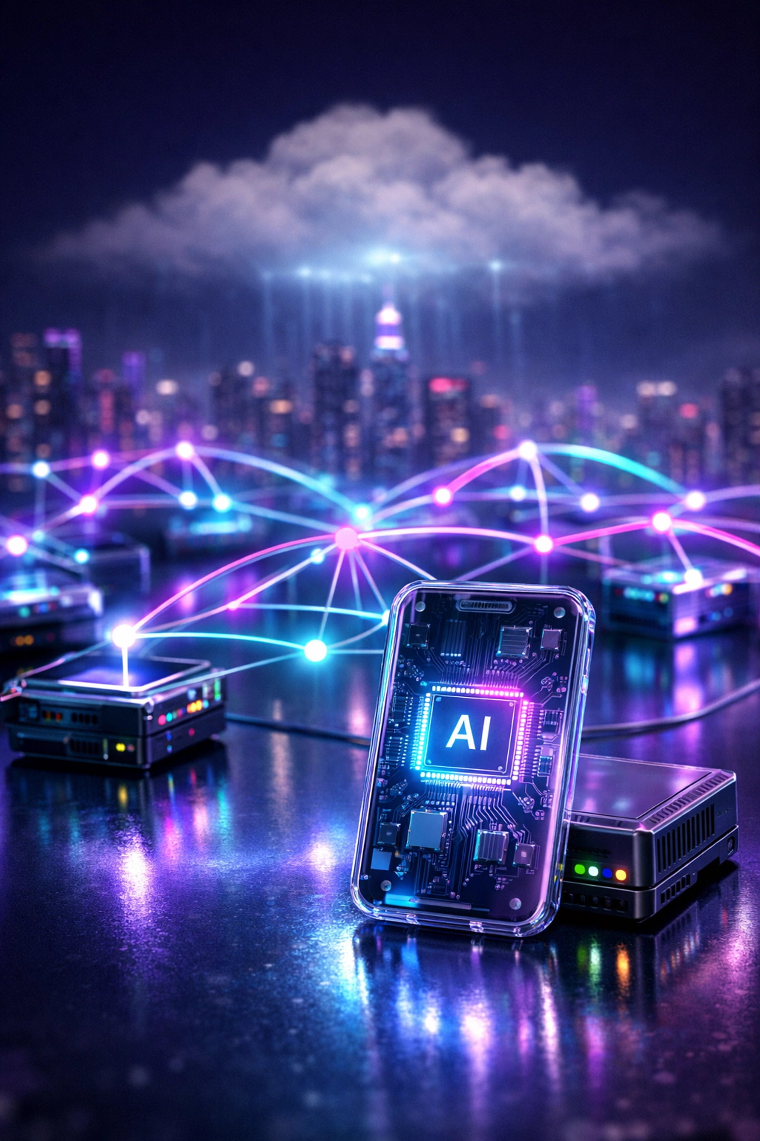 Edge intelligence network illustrating market validation for decentralized AI applications.