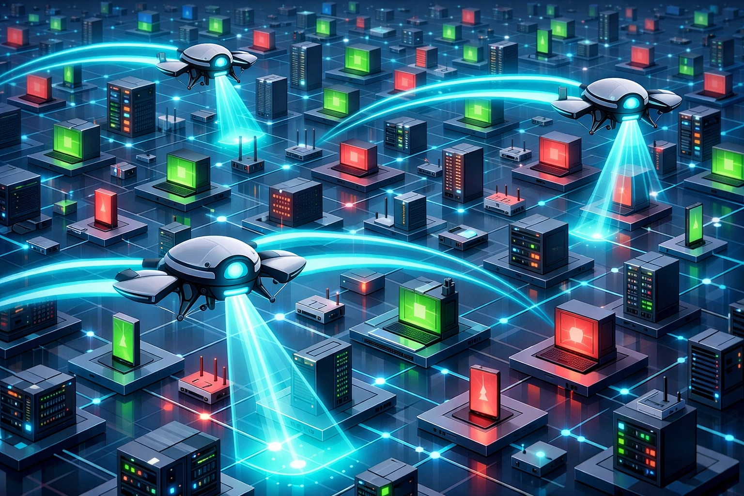 Automated cyberattacks scanning network devices to find vulnerable small business systems