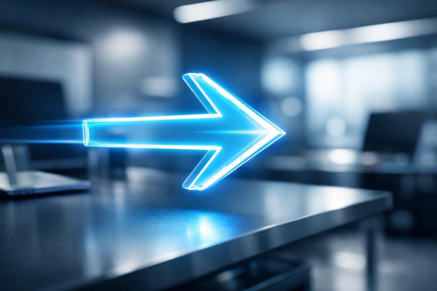 A bright illuminated arrow representing a clear call-to-action for Tri-Cities website visitors.