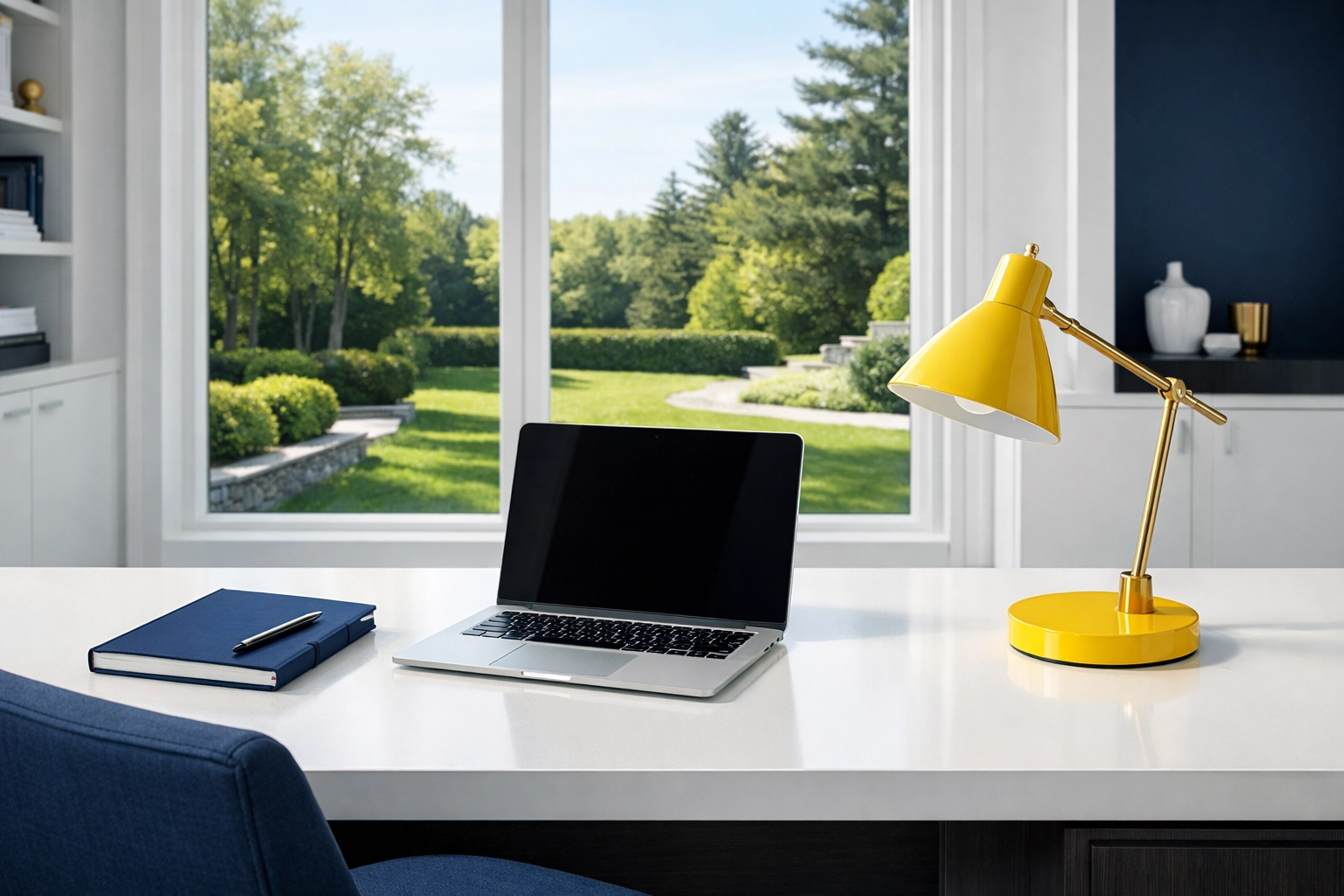 Clean and organized modern home office in Massachusetts, reflecting the reliability of expert house cleaners.