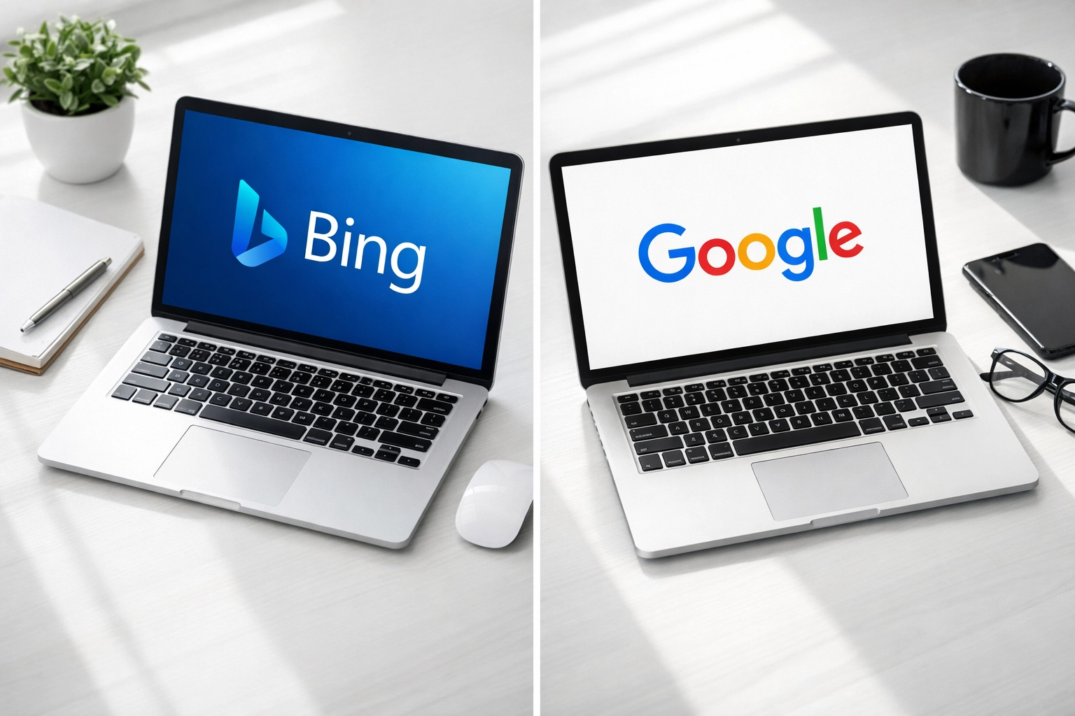 Side-by-side comparison of Microsoft Ads and Google Ads platforms for e-commerce marketing
