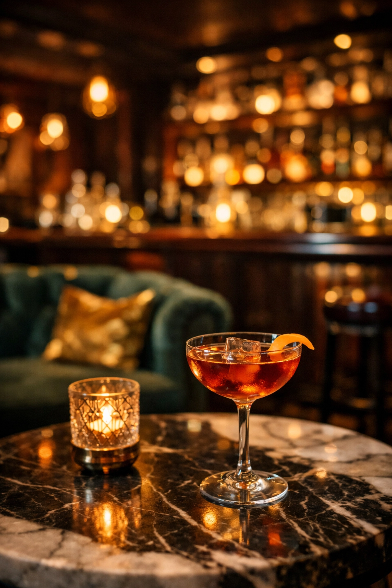 Moody interior of a Miami speakeasy, an ideal urban photography location for lifestyle shoots.