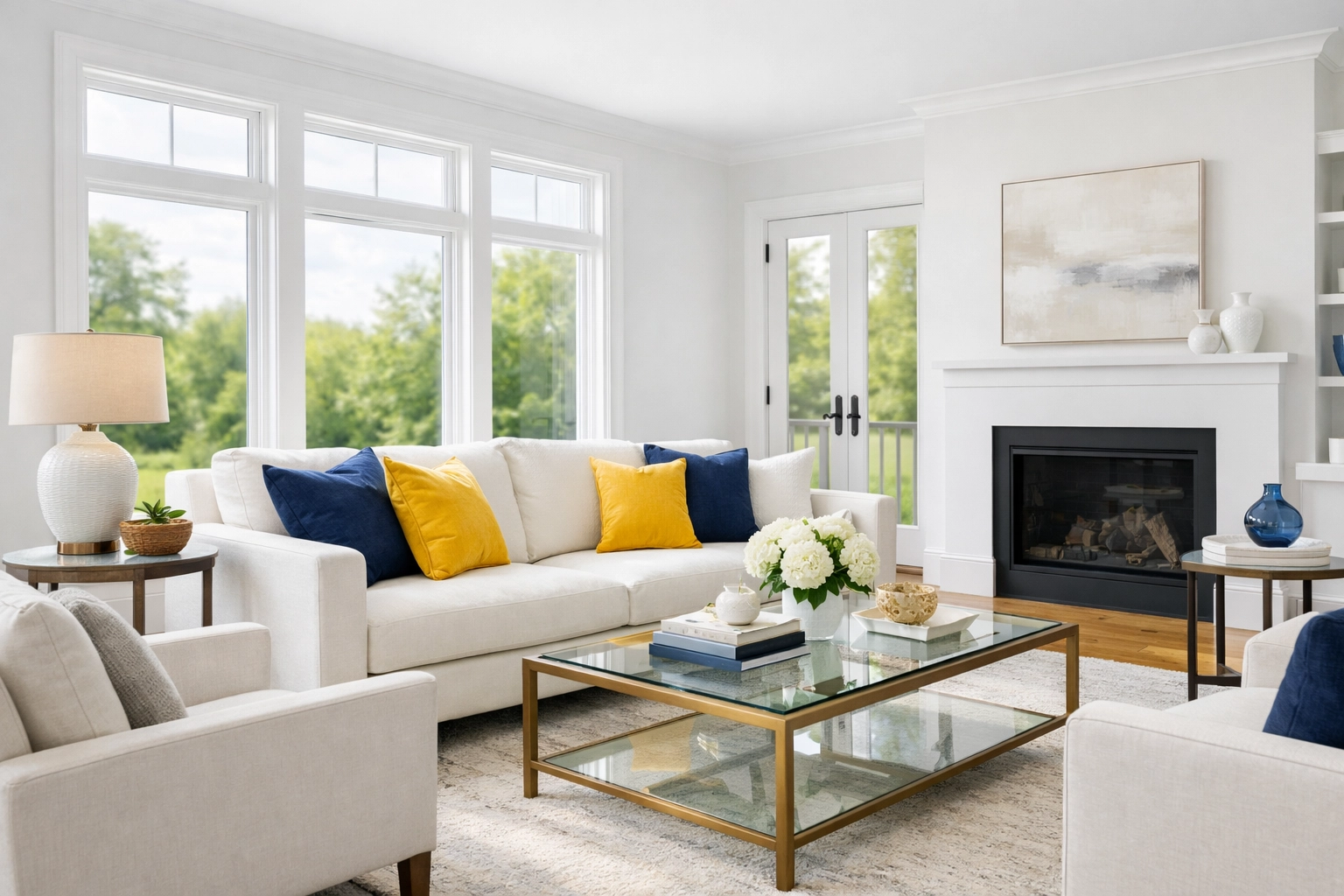 Luxurious living room highlighting the value of the average cost of deep cleaning in Massachusetts.