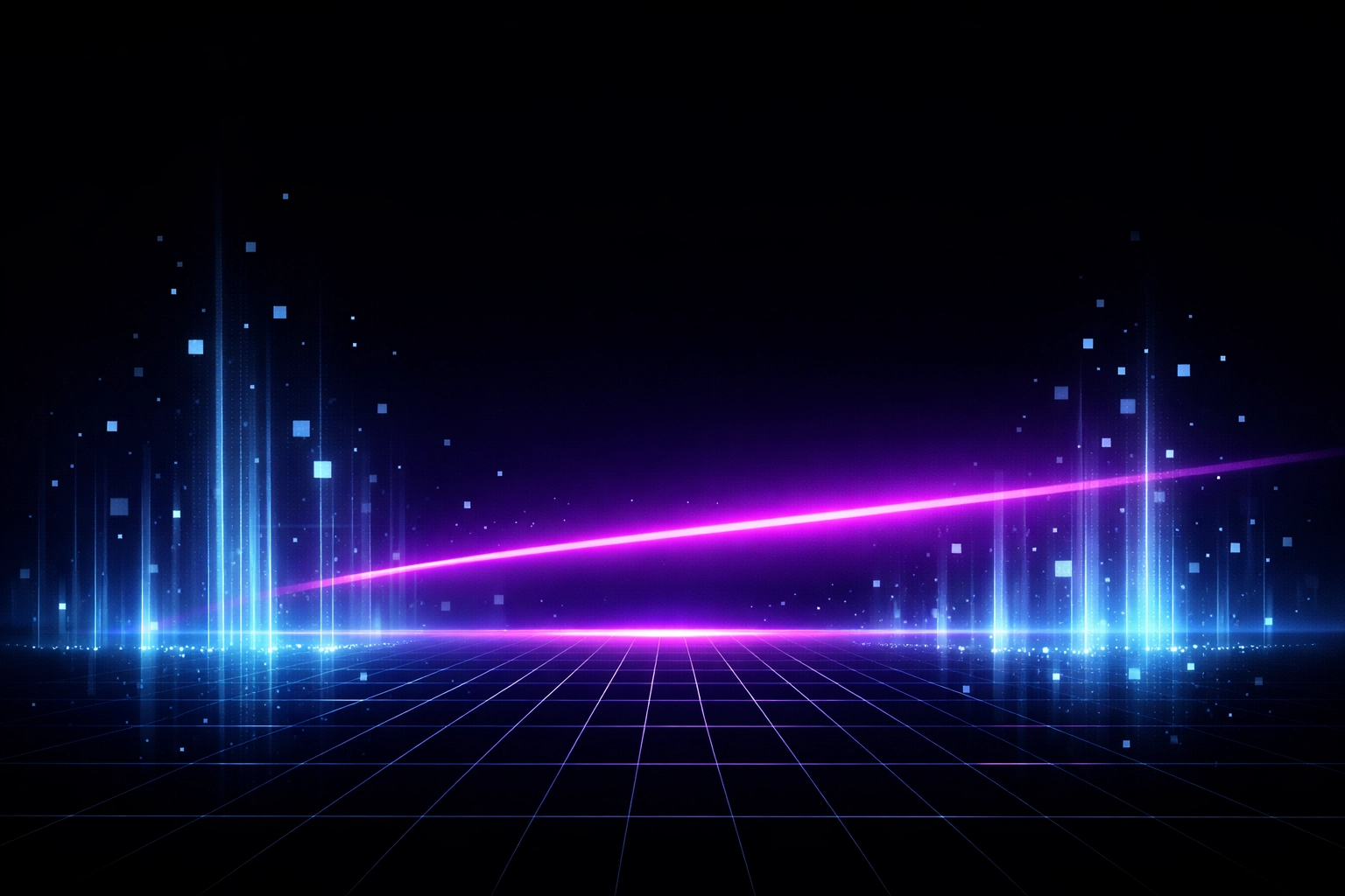 A digital landscape showing real-time AI monitoring and data tracking for SEO trends.