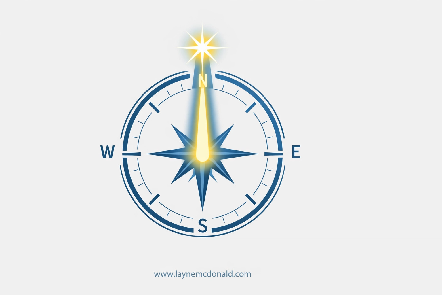 A glowing compass pointing toward a star, symbolizing direction for faith-integrated leadership.