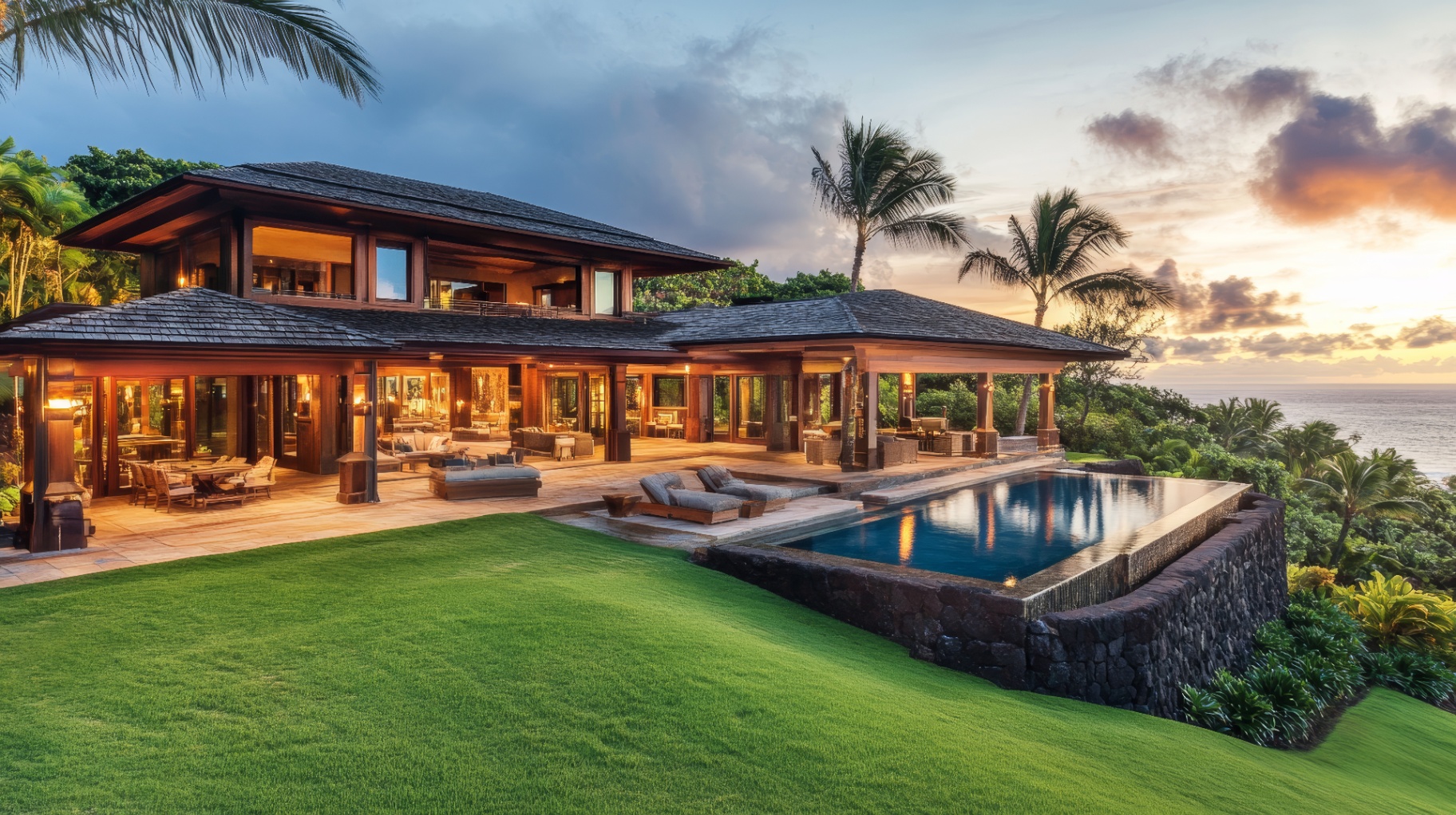 Luxury Oceanfront Vacation Rental at Sunset