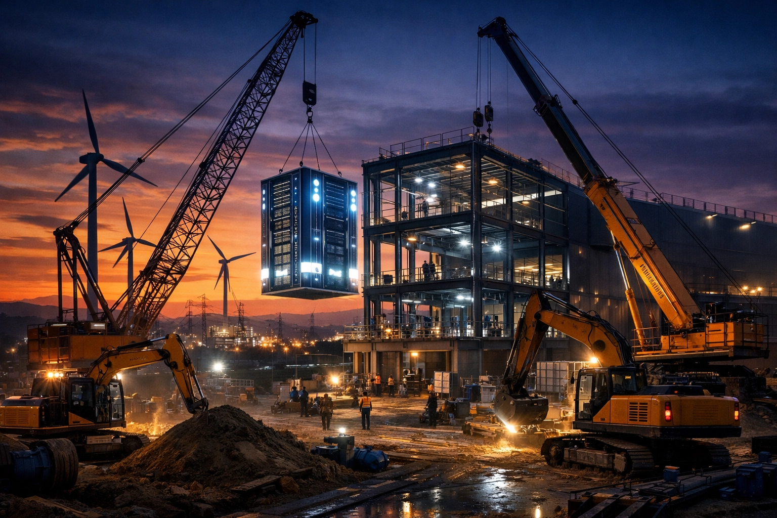 Construction equipment financing for data centers and renewable energy infrastructure projects.