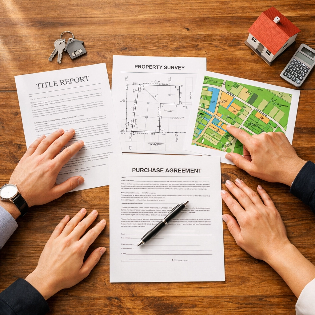 Land sale documents and paperwork for Indiana property transaction