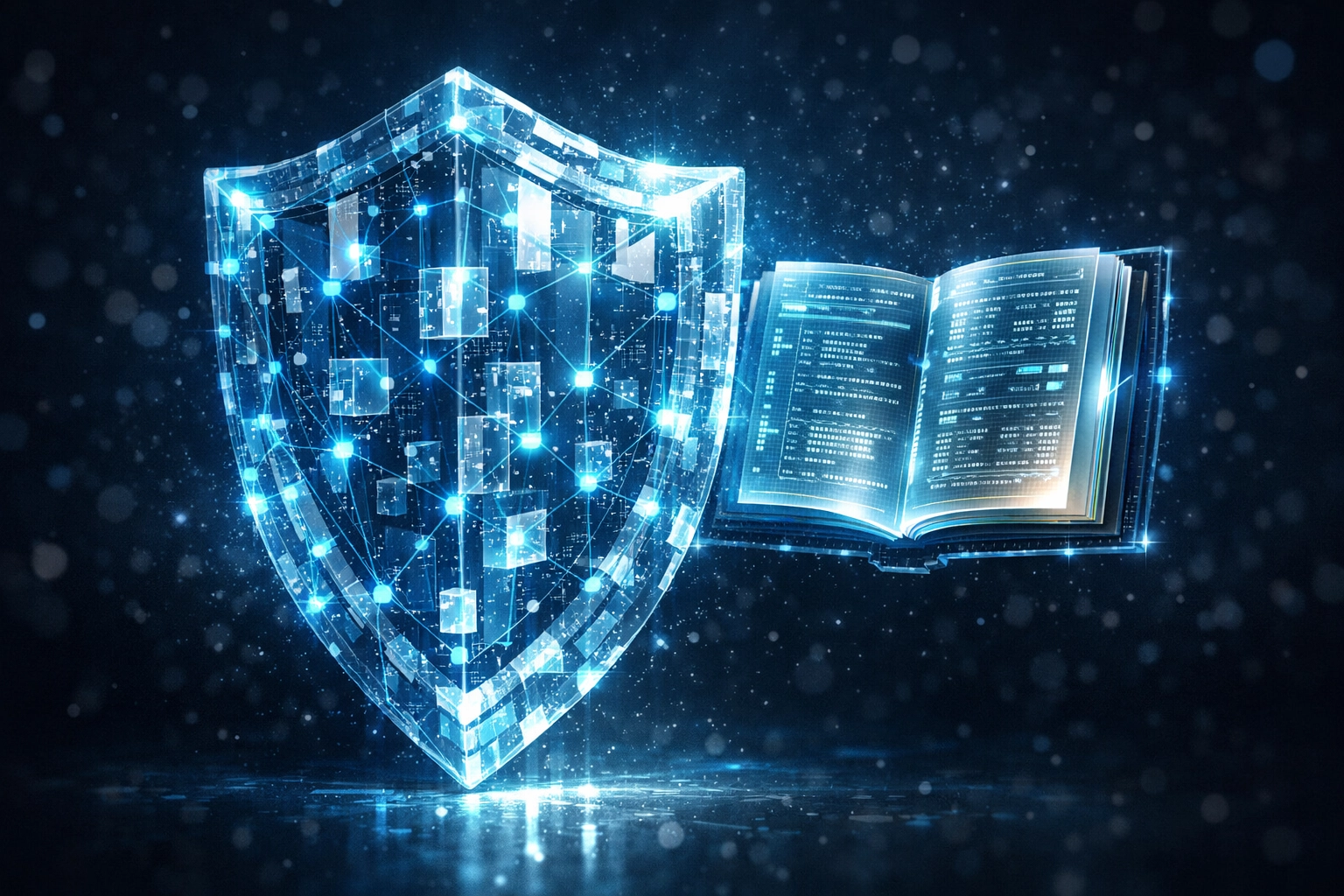 Secure digital ledger protected by a shield representing organized crypto tax records.