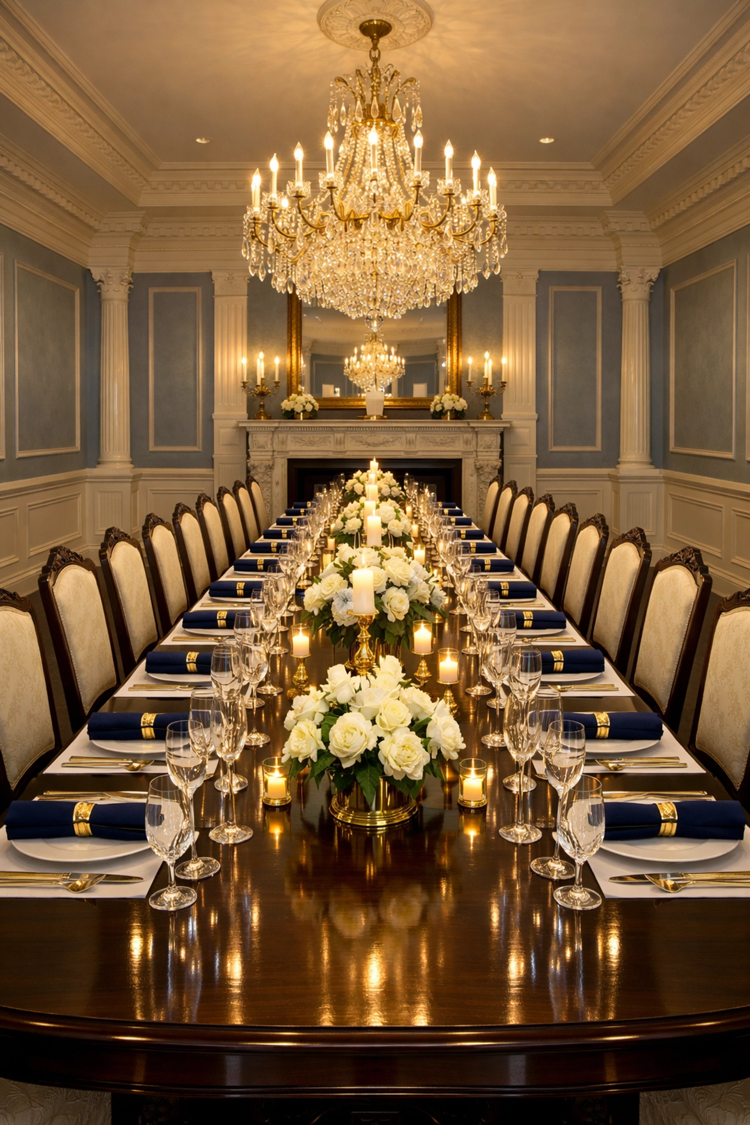 Immaculate formal dining room in a Weston estate following a luxury house cleaning service.