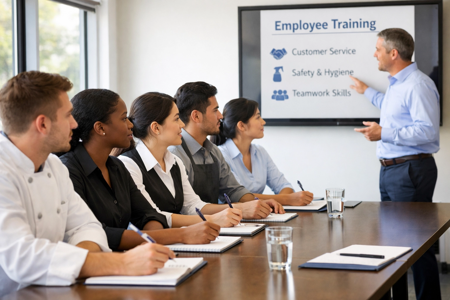 Restaurant staff attending MAST alcohol server training for Washington compliance