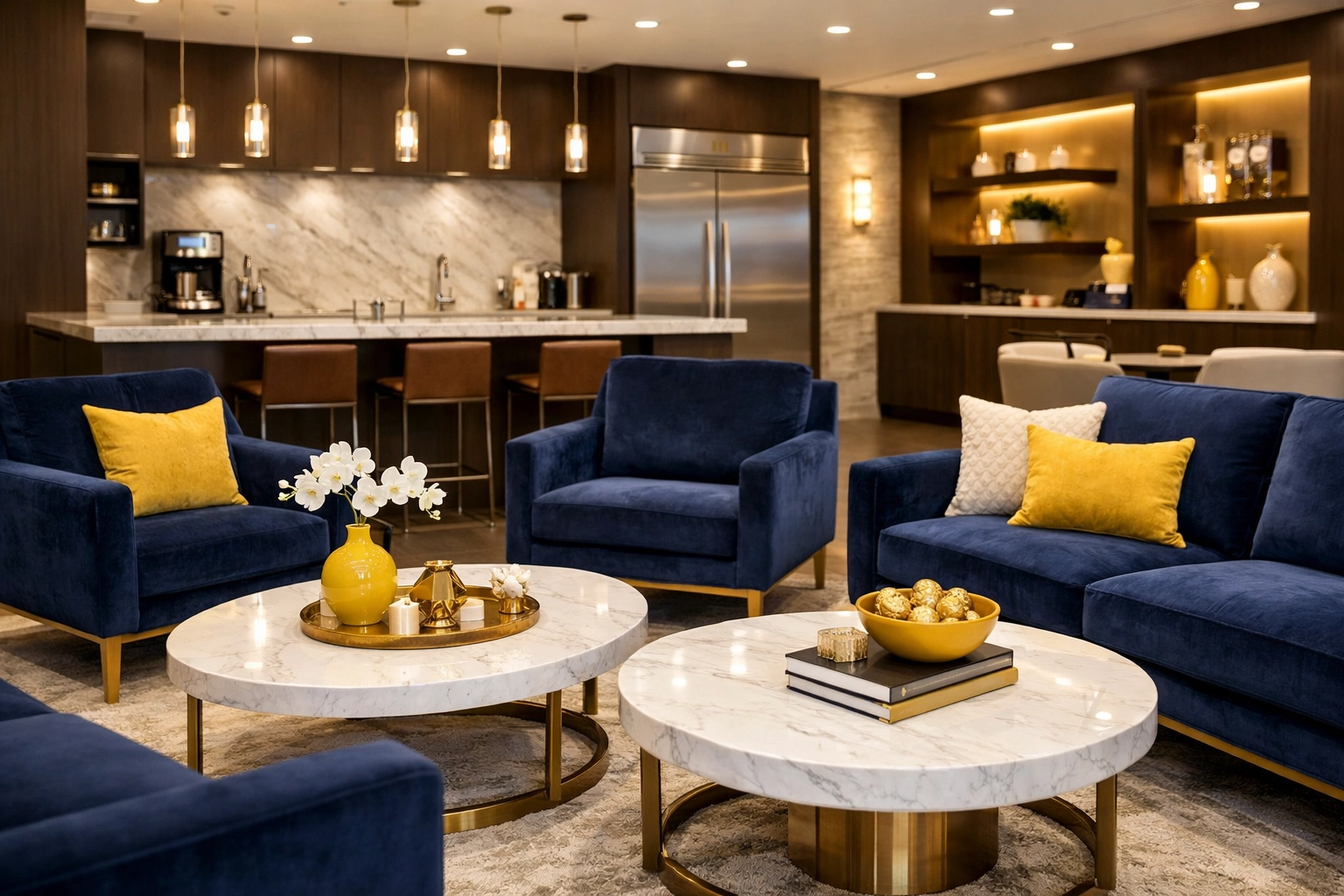 Spotless corporate lounge and kitchen area demonstrating high-quality Marlborough commercial cleaning.