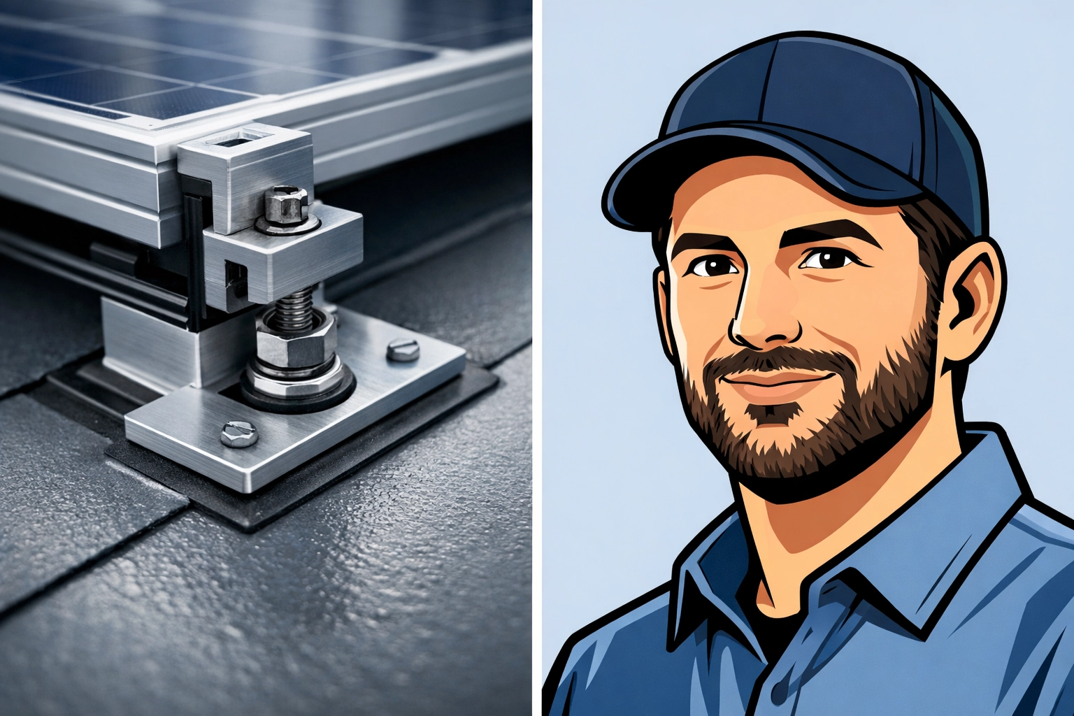 Solar panel mounting system on commercial rooftop showing professional installation quality