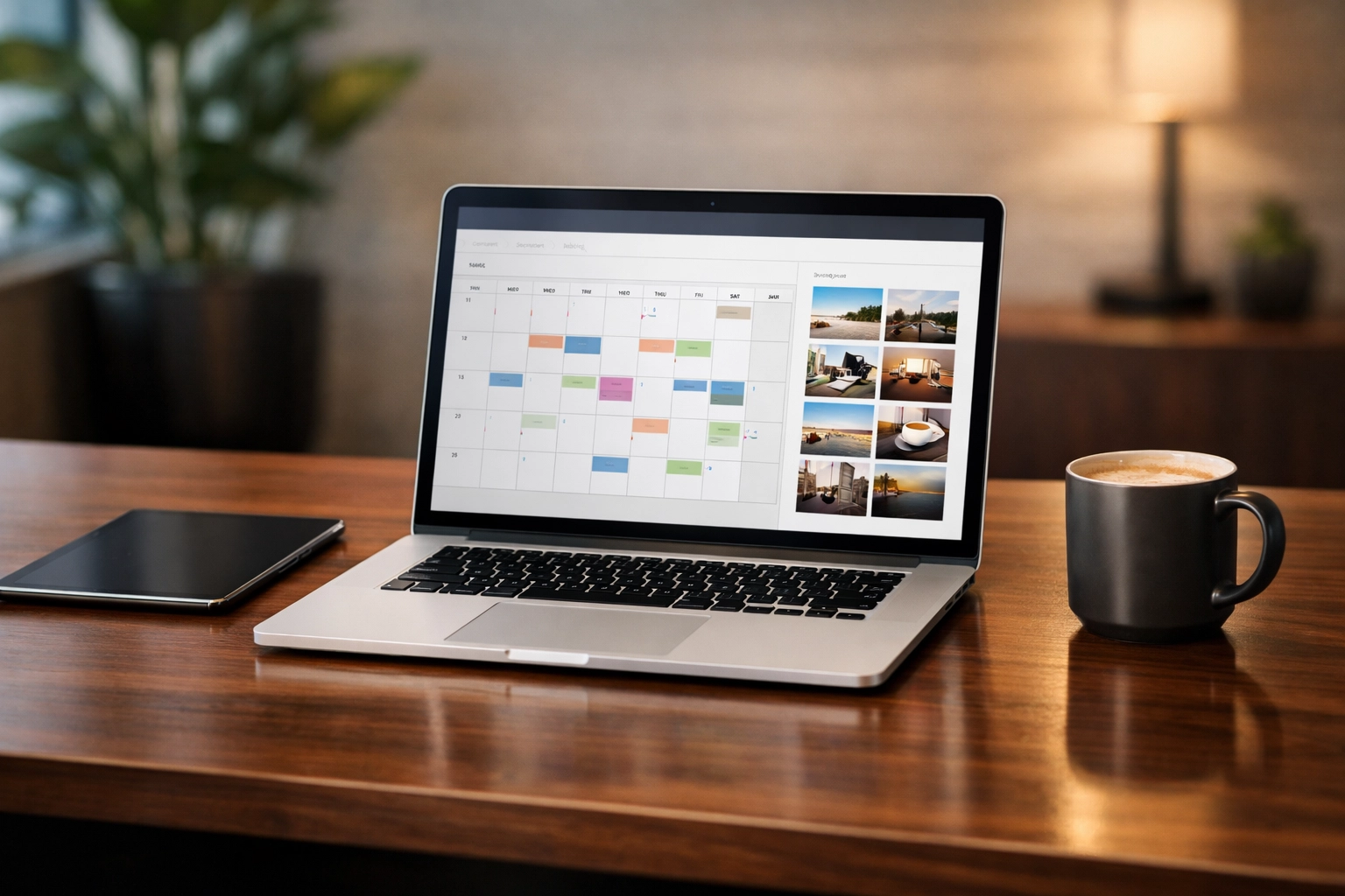 Professional workstation displaying the Dakdan Daily Autopilot content management system for marketing.