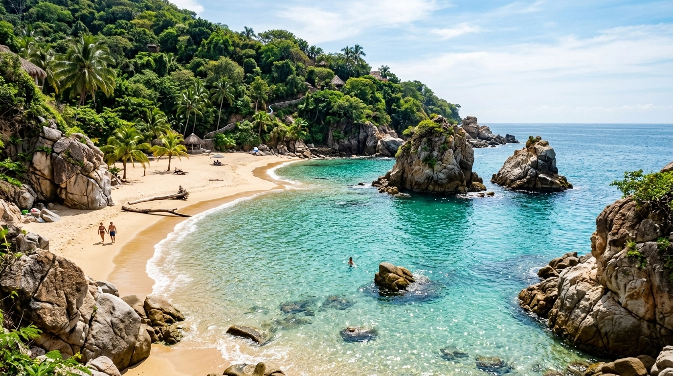 Secluded Conchas Chinas beach cove