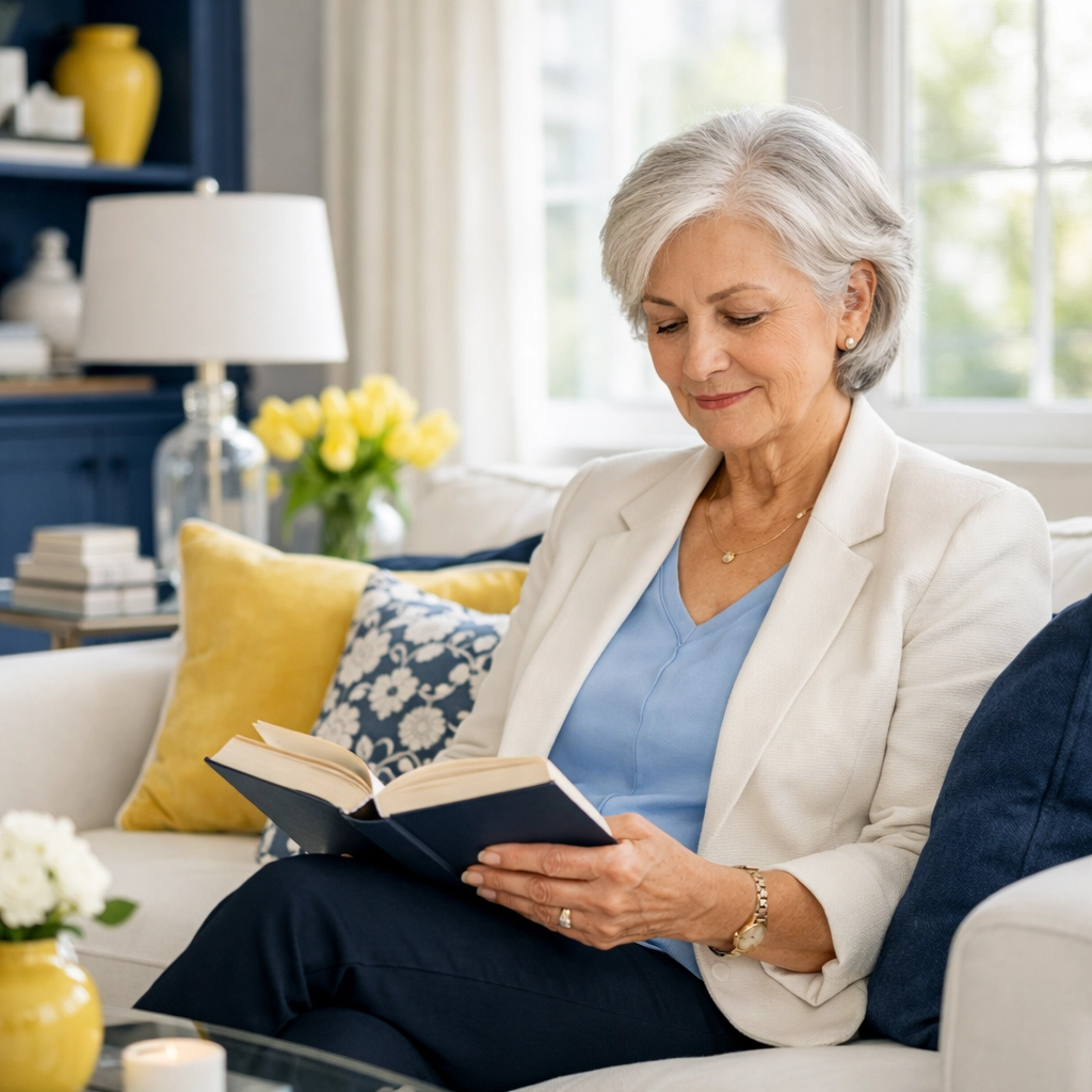 Senior woman enjoying a clean home, highlighting how weekly house cleaning for seniors supports independence.