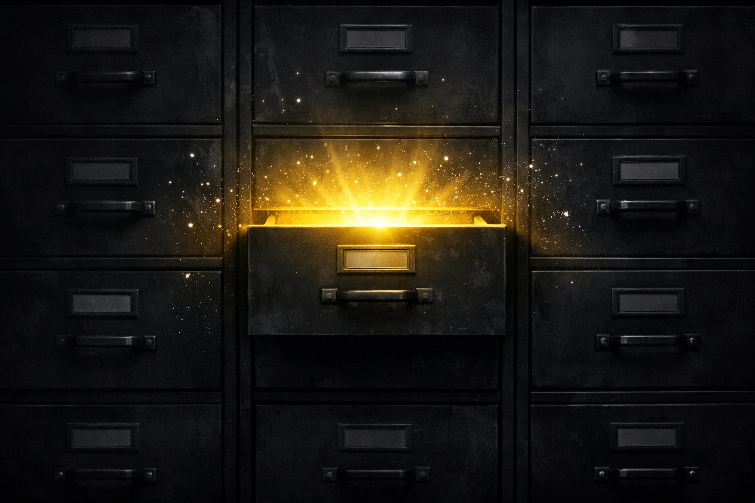 Glowing drawer in a database vault showing gold found by a real estate appointment setting service.