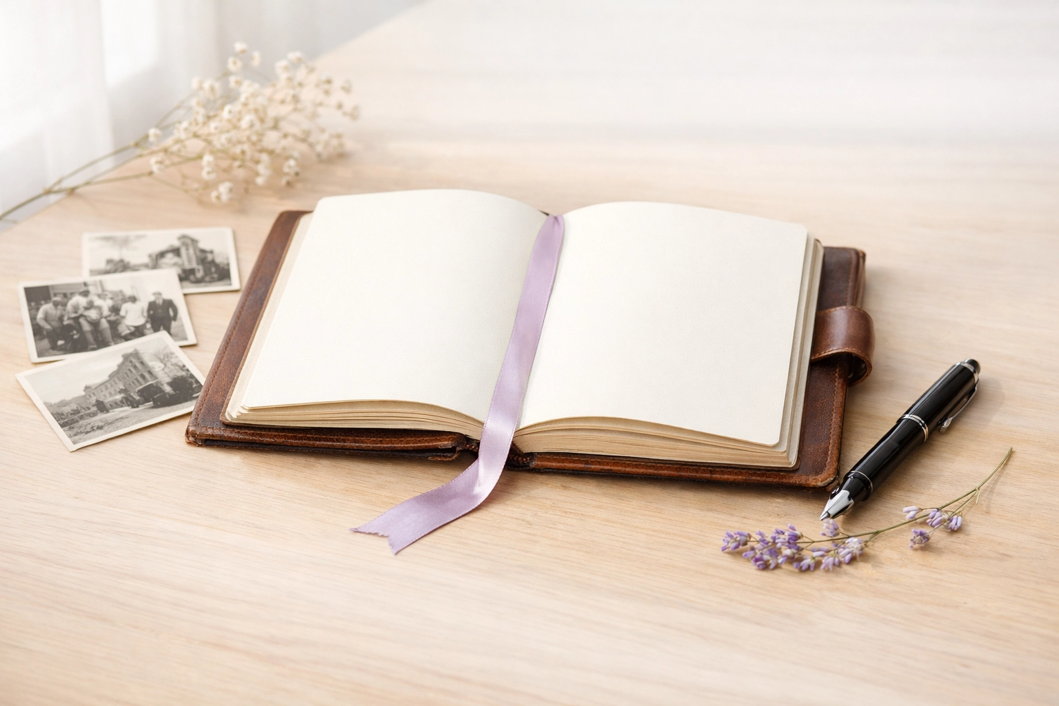 Vintage journal with historical photographs documenting Black History Month legacy and impact