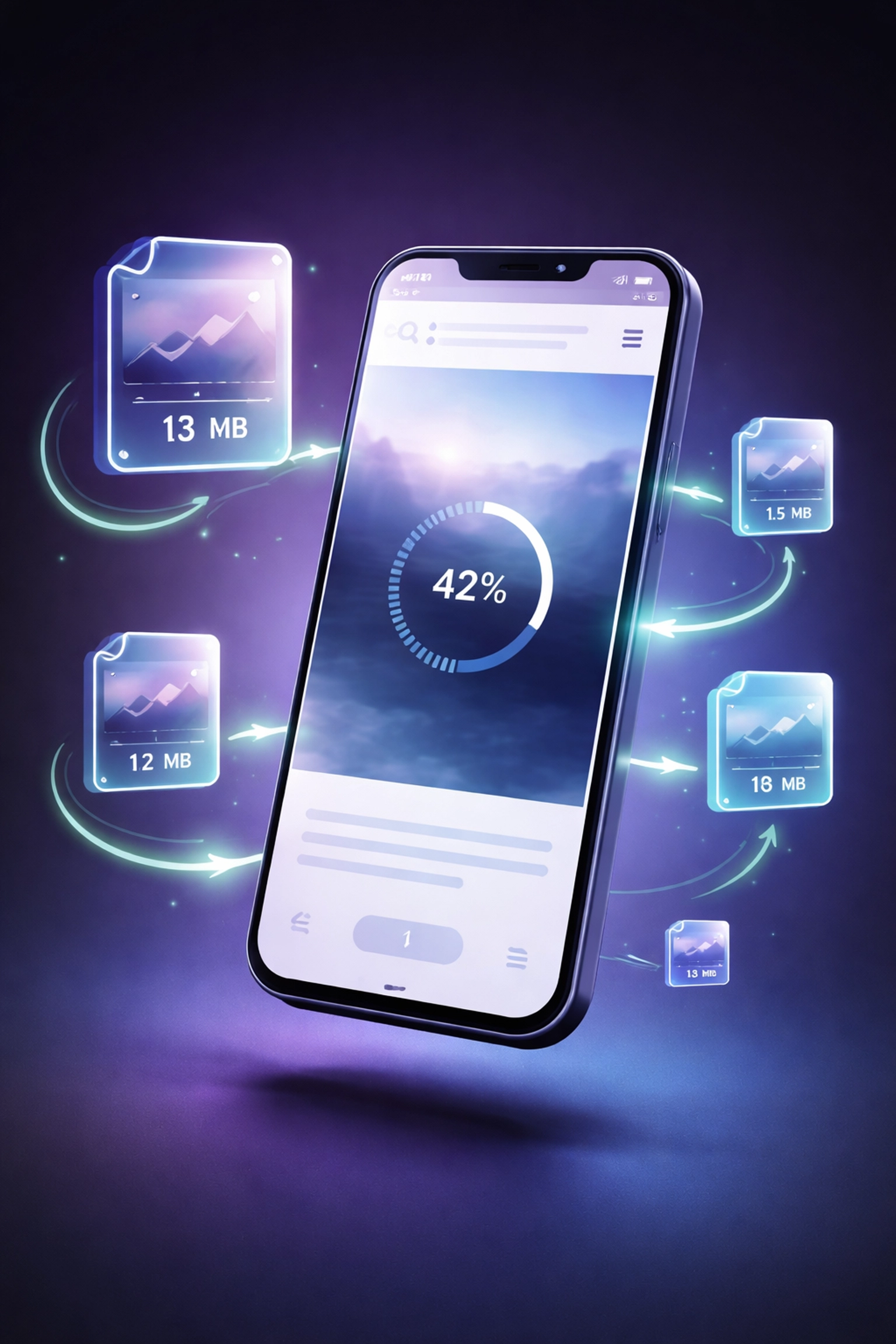 Mobile phone displaying a slow-loading website hero image, illustrating the impact of unoptimized images on SEO.