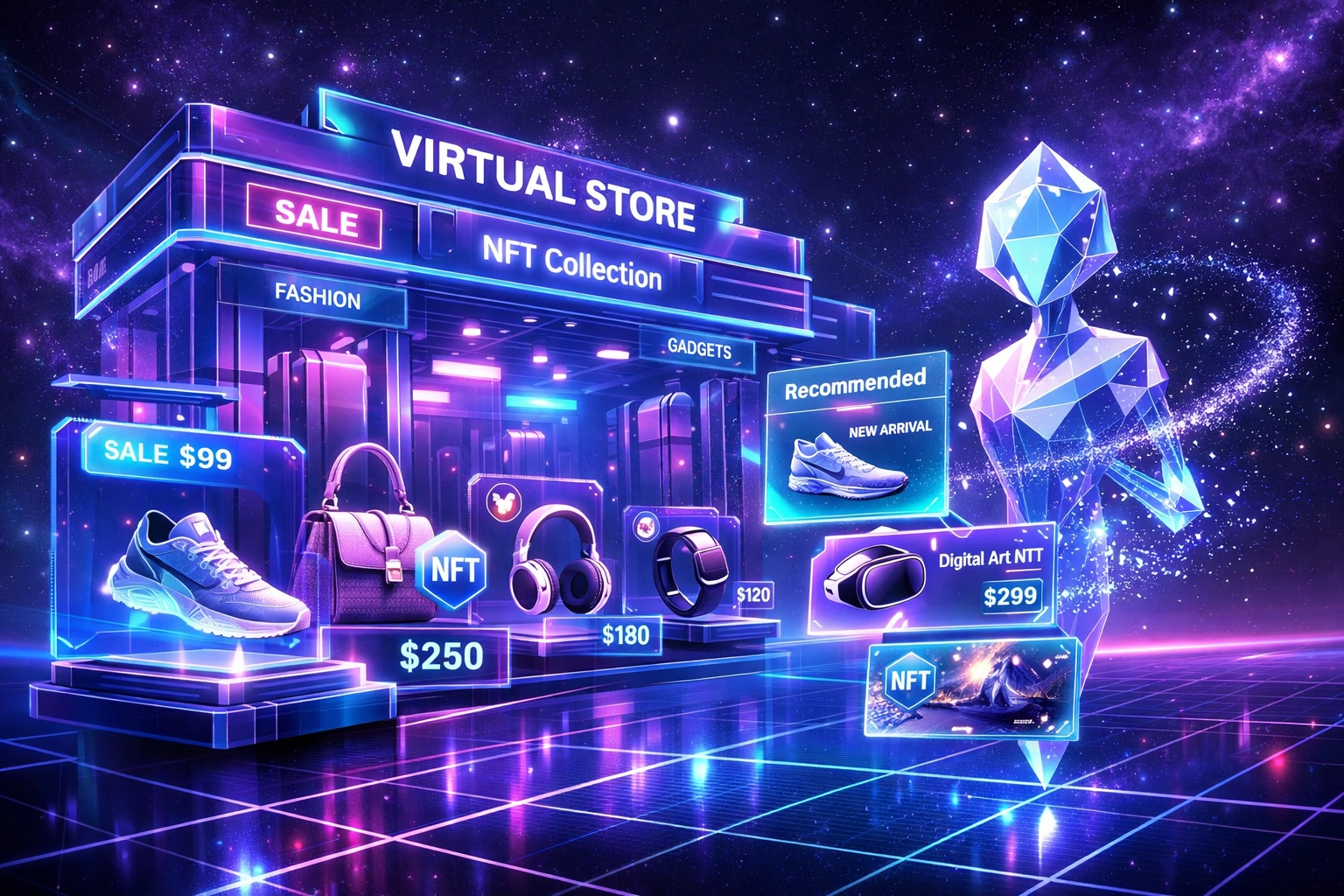 Larecoin AI-powered metaverse shopping with NFT receipts and virtual product displays